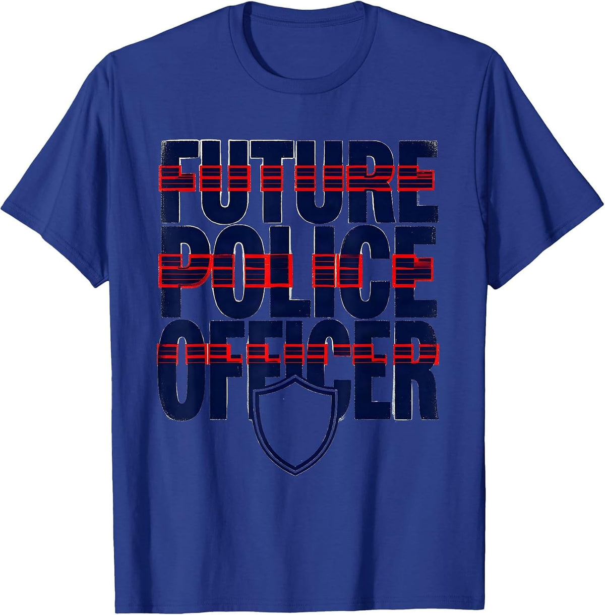 Future Police Officer Playful Kids Birthday Party Costume T-Shirt - Royal Blue