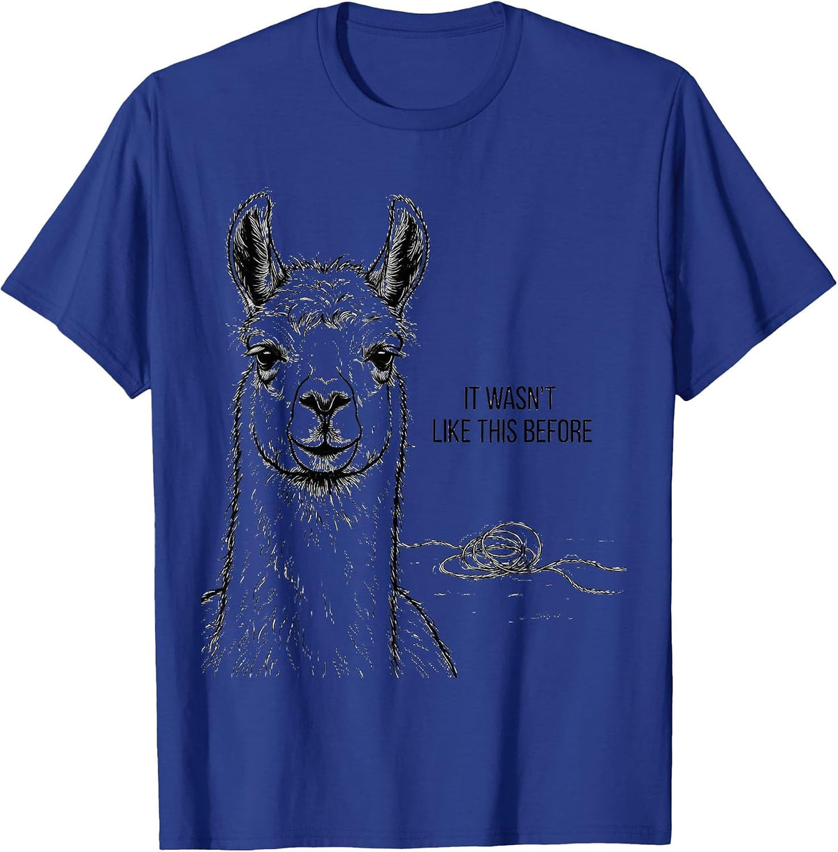 Men's It Wasn't Like This Before Funny Alpaca Llama Lover Humor T-Shirt - Royal Blue