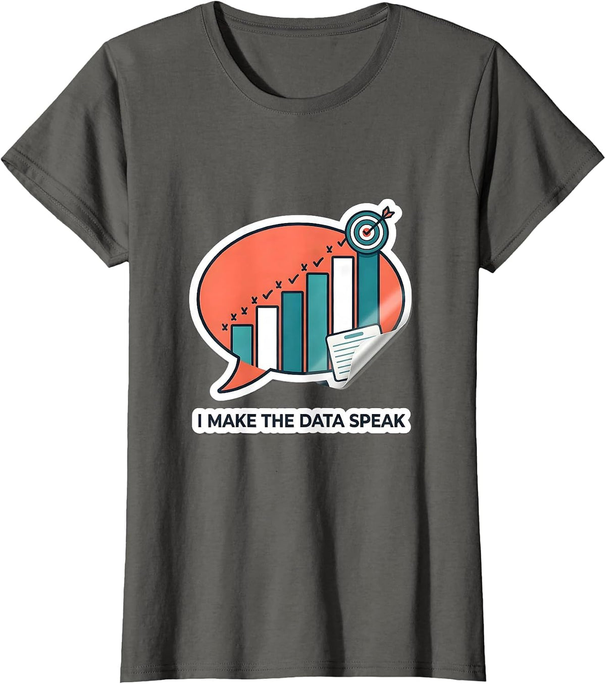 Women's I Make The Data Speak Funny Special Education Teacher SPED T-Shirt - Asphalt Grey