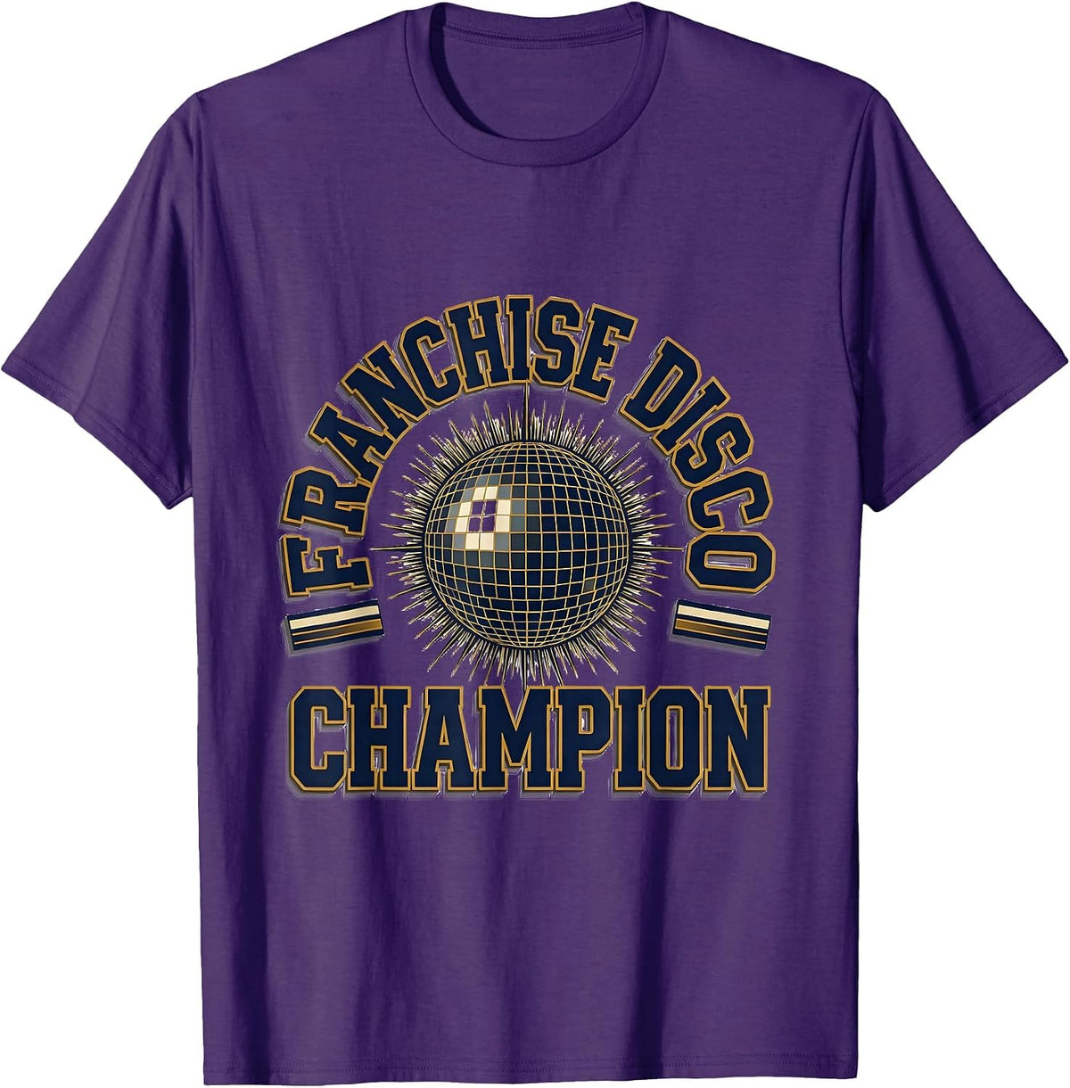 Franchise Disco Champion Retro 70s Disco Party Costume T-Shirt - Purple