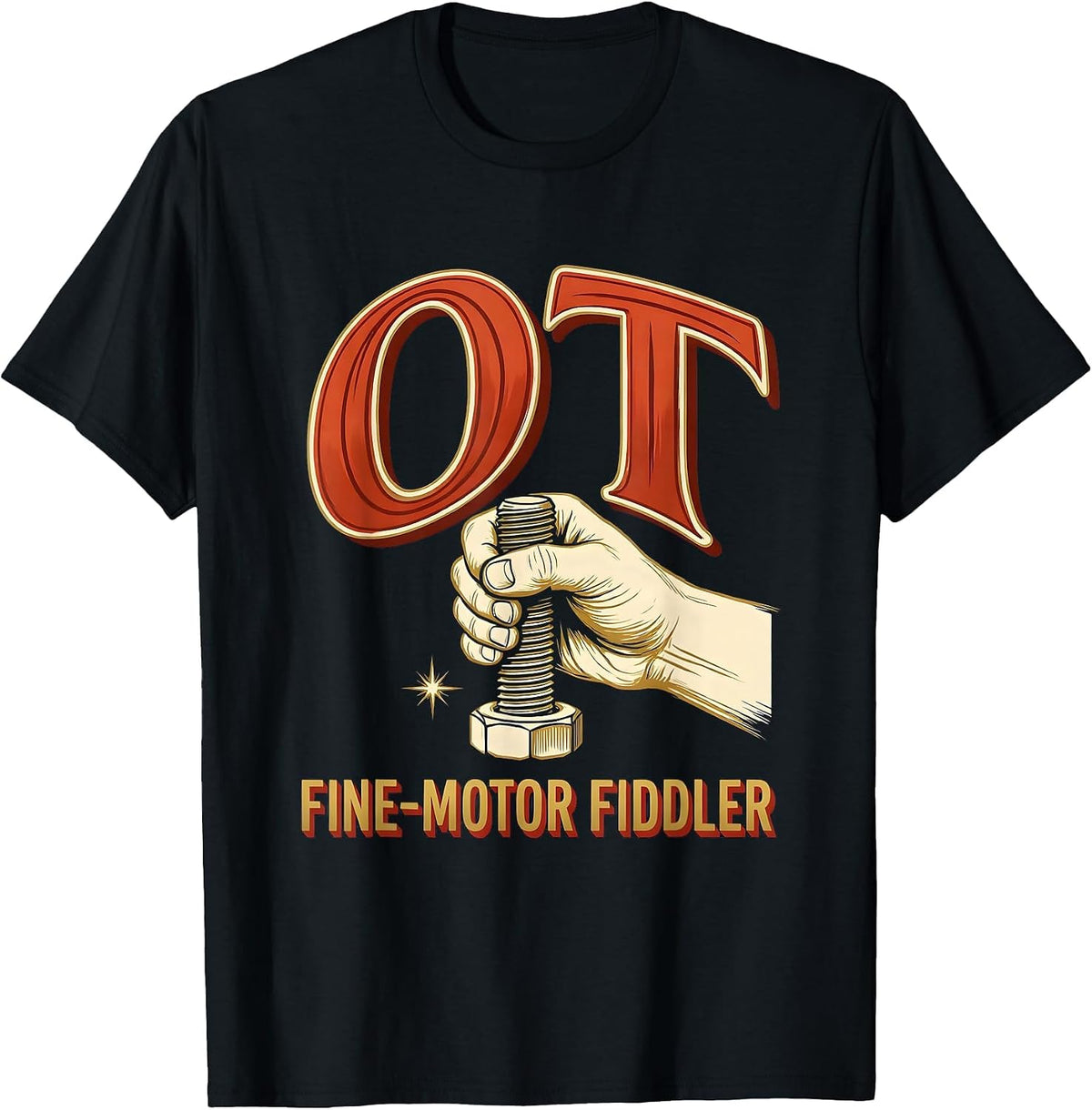 Men's OT Fine-Motor Fiddler Occupational Therapy OT Assistant T-Shirt - Black