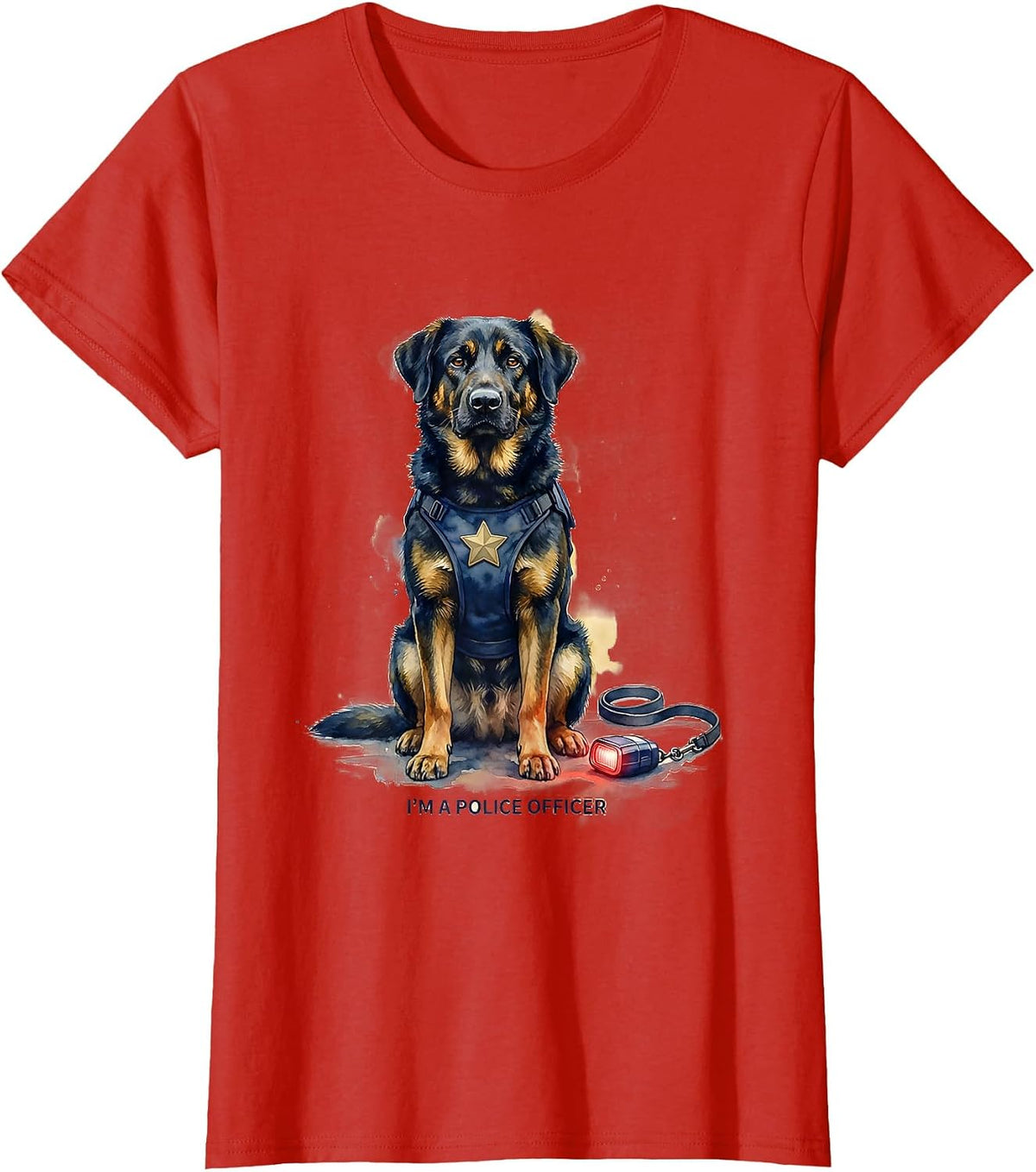 I'm A Police Officer Watercolor Police Costume Kids T-Shirt - Red