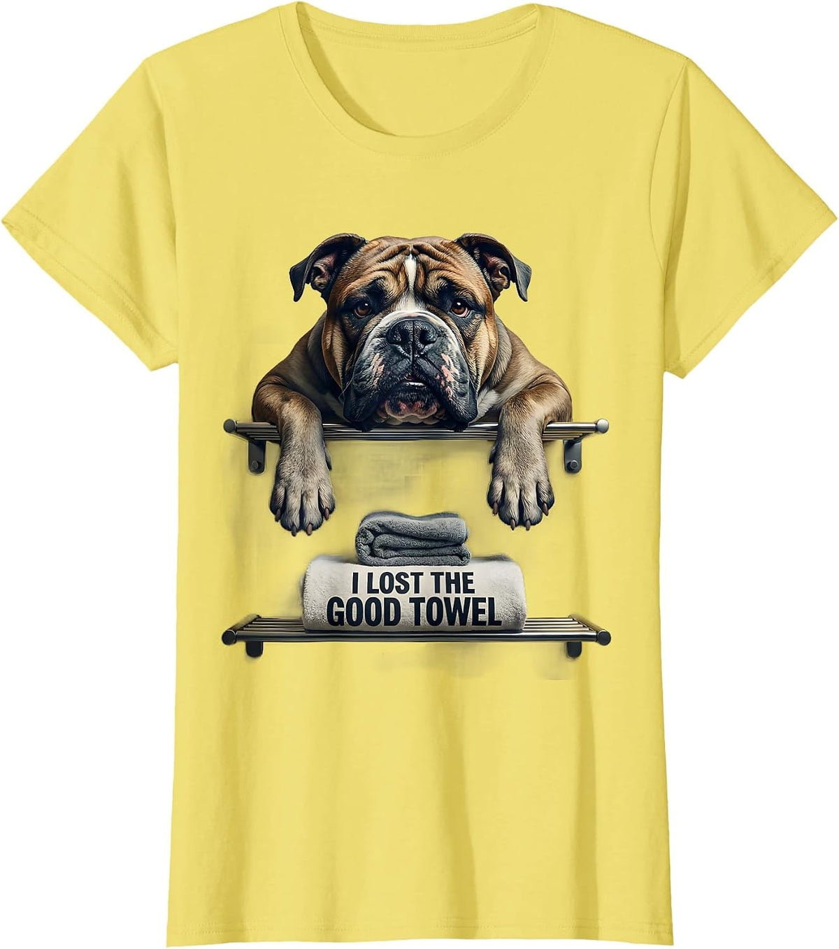 I Lost The Good Towel Funny Pitbull Dog Mom Humor T-Shirt - Lemon Yellow