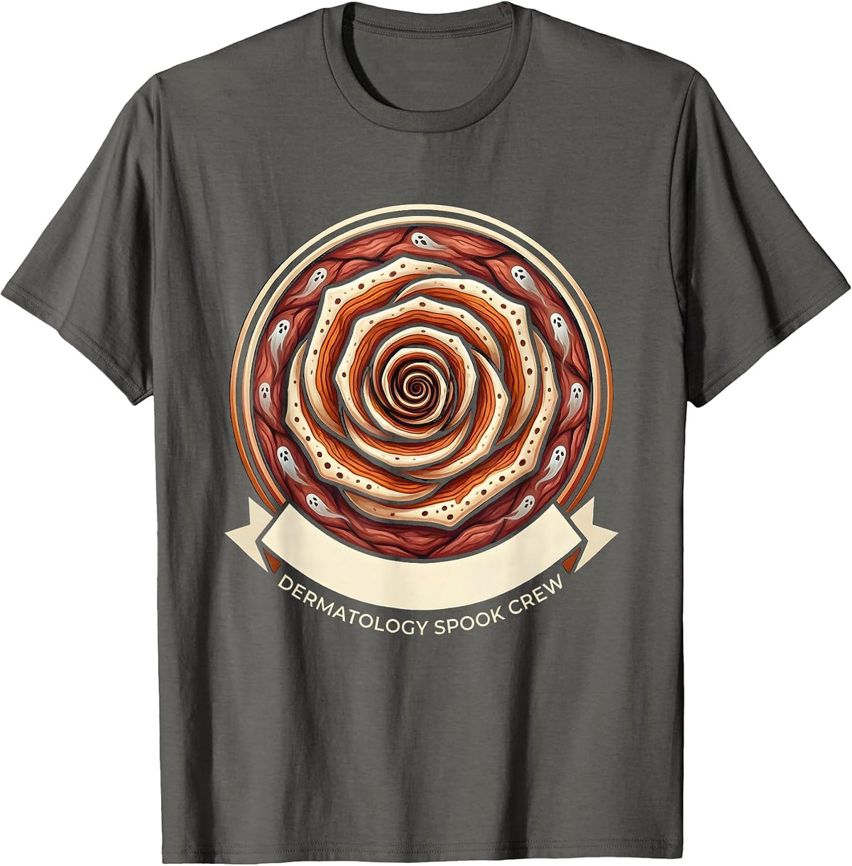 Men's Dermatology Spook Crew Funny Medical Crew Halloween T-Shirt - Asphalt Grey