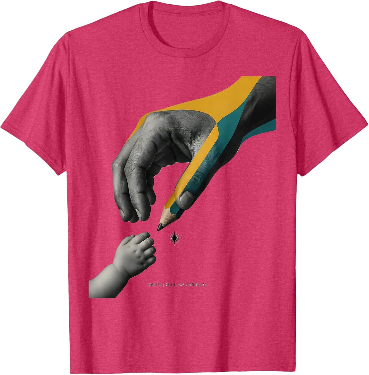 Happy Pencil-Grip Monday Midcentury Modern Occupational T-Shirt - Red Heather