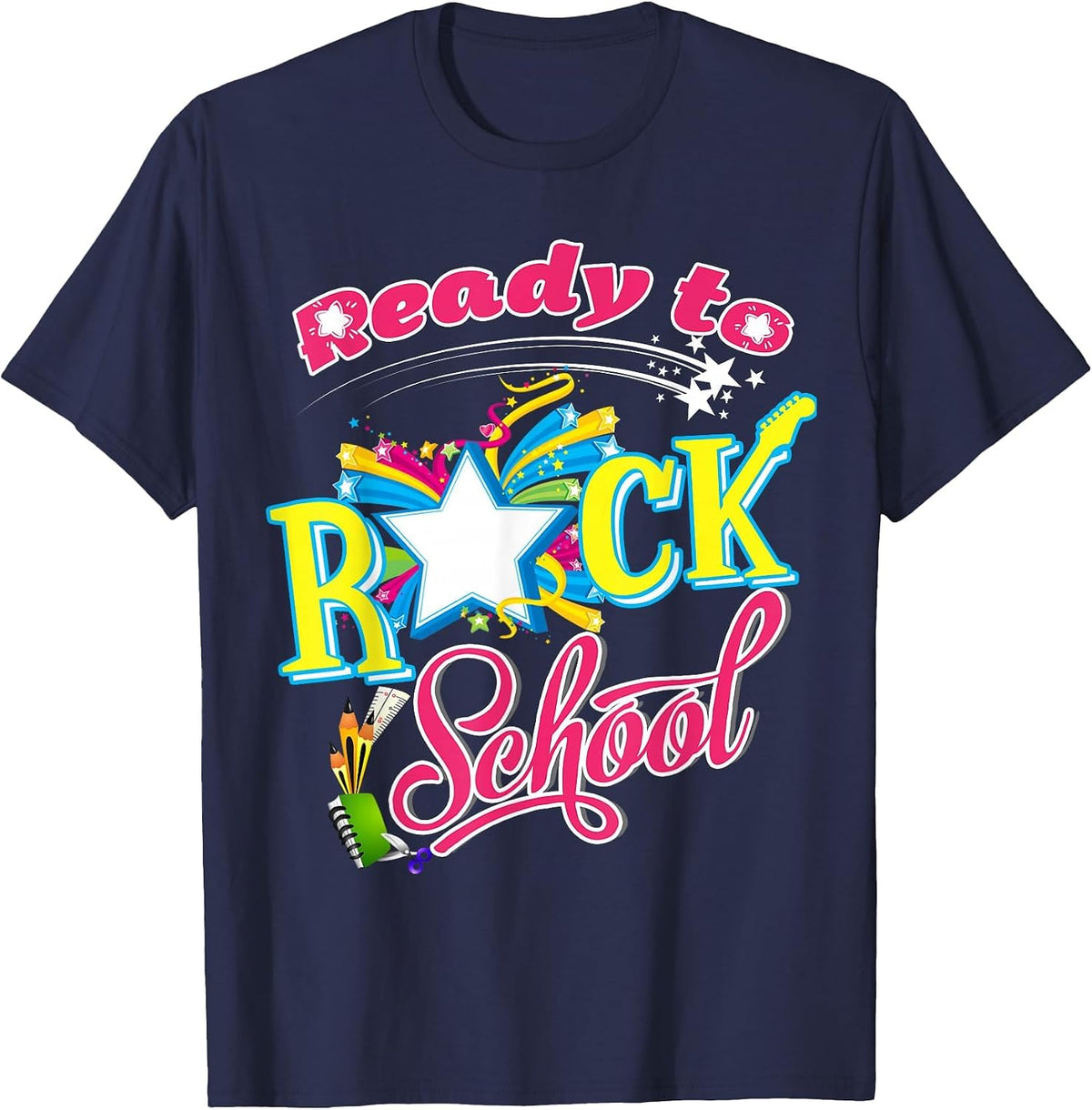 Ready to Rock School Shirt - Students and Teachers T-Shirt - Navy Blue
