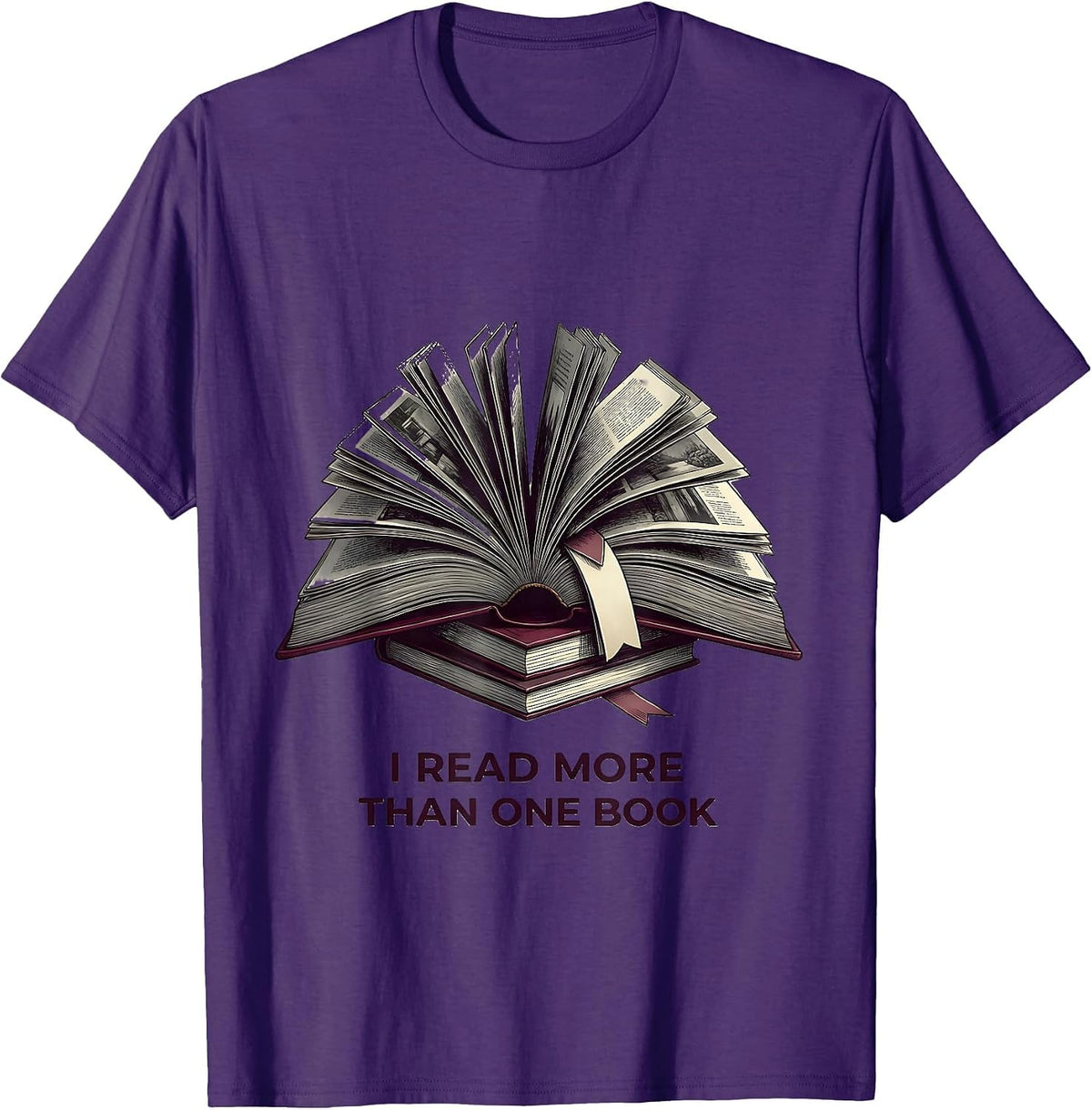 I Read More Than One Book Funny Bookworm Reader Gift T-Shirt - Purple
