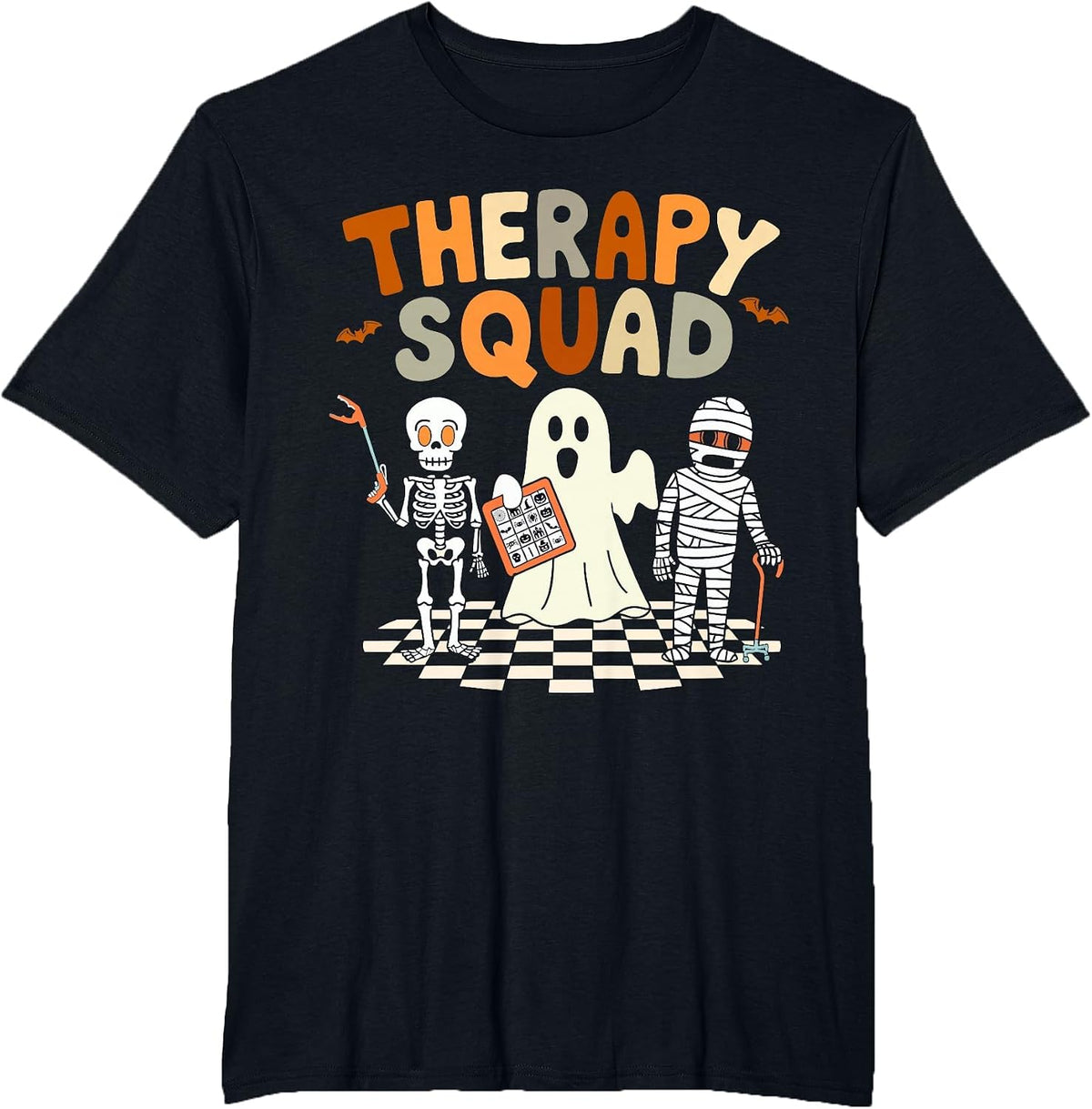 Funny Therapy Squad Retro OT PT Team Cute Halloween Physical T-Shirt - Black