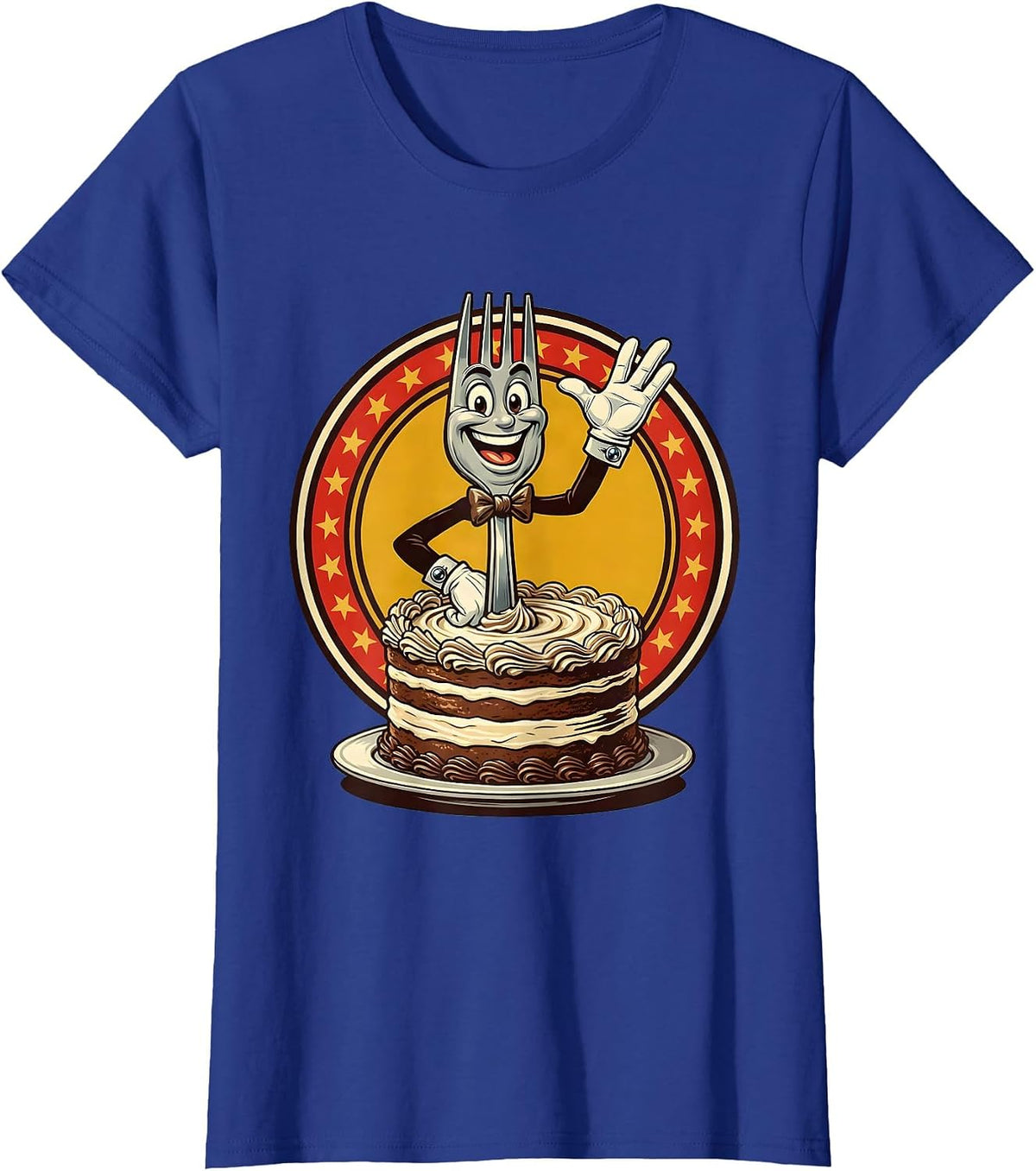 Women's Dad Tax Collector Fork Dessert Graphic T-Shirt - Royal Blue