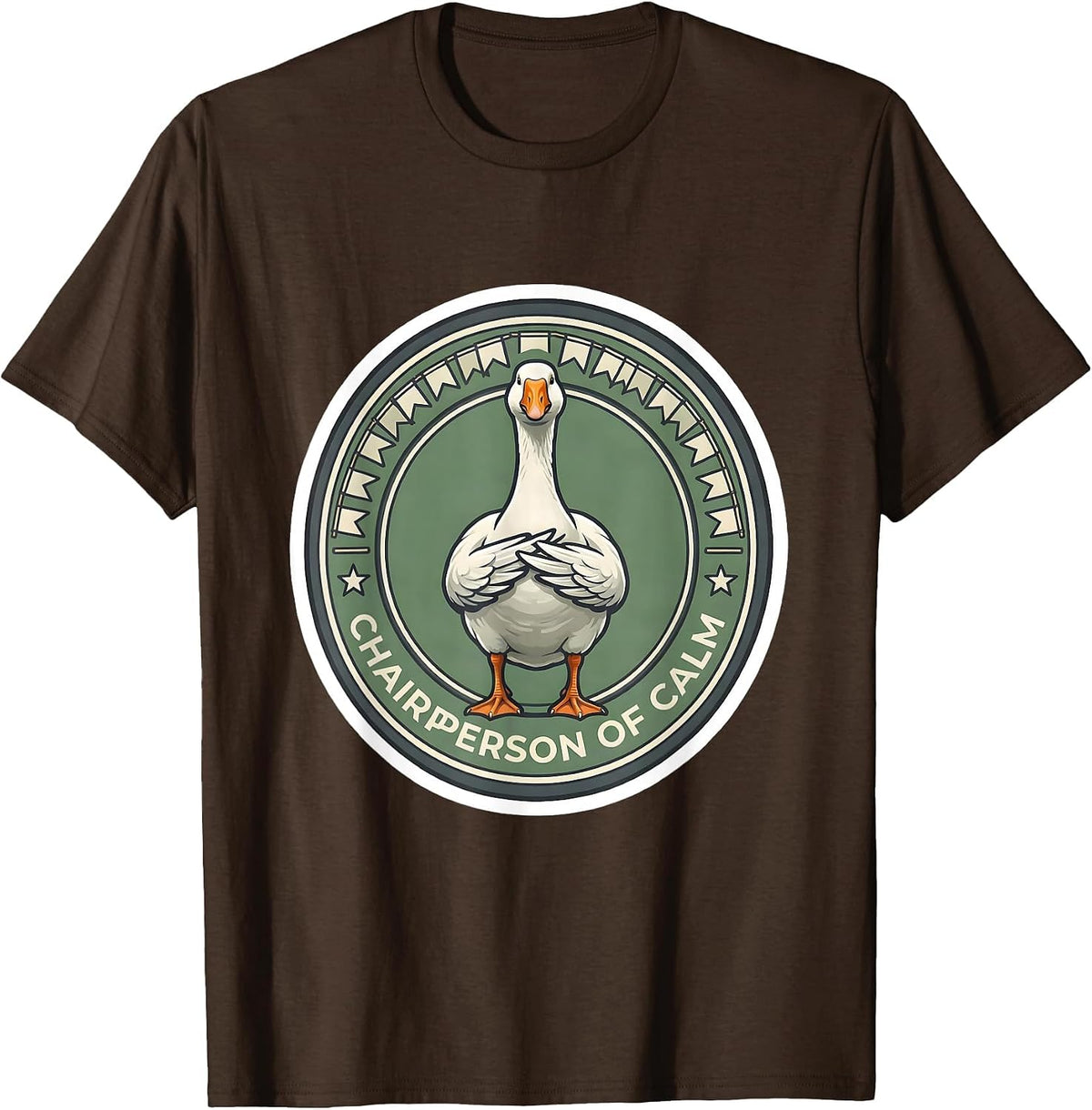 Chairperson of Calm Funny Mental Health Counselor Therapist T-Shirt - Brown