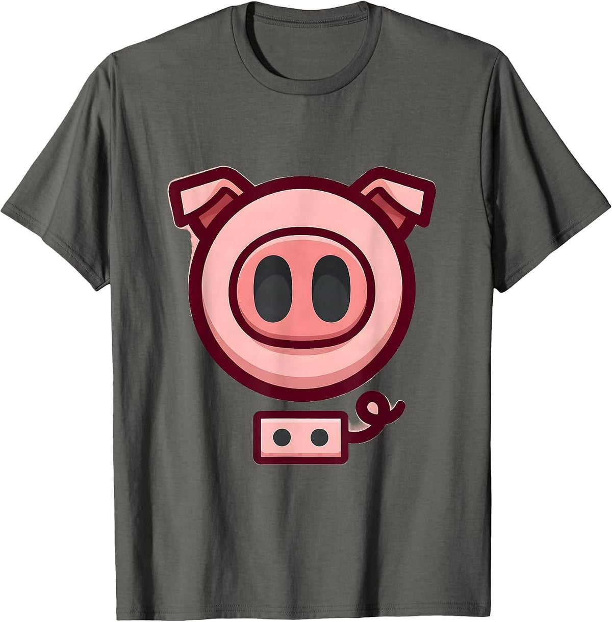 Men's Pig Snout Costume Funny Pig Lover Halloween Humor T-Shirt - Asphalt Grey