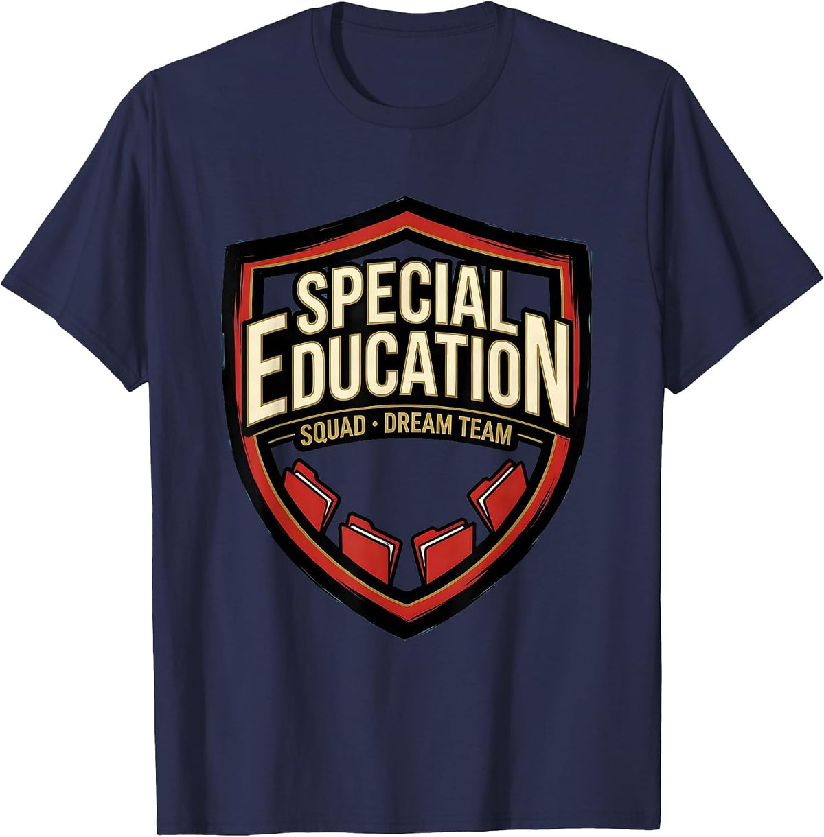 Special Education Squad Dream Team Retro Teacher T-Shirt - Navy Blue