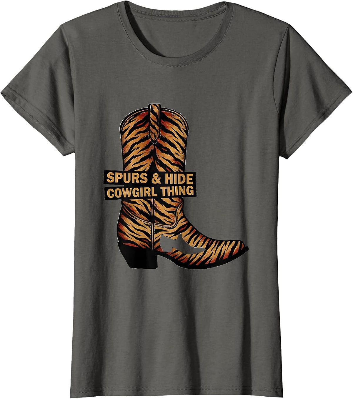 Women's Spurs & Hide Cowgirl Thing Western Rodeo Lifestyle Pride T-Shirt - Asphalt Grey