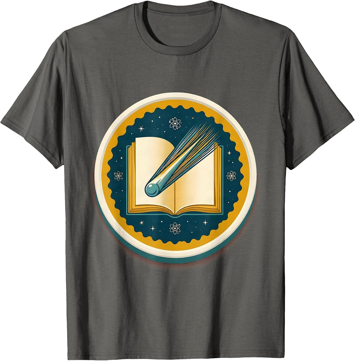 Support Your Local Library Shooting Star Storybook T-Shirt - Asphalt Grey