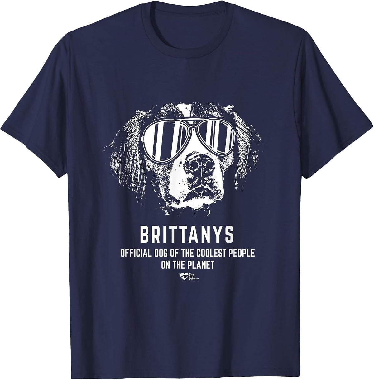 Brittany Spaniel Official Dog of the Coolest Lovers T-Shirt - Navy Blue