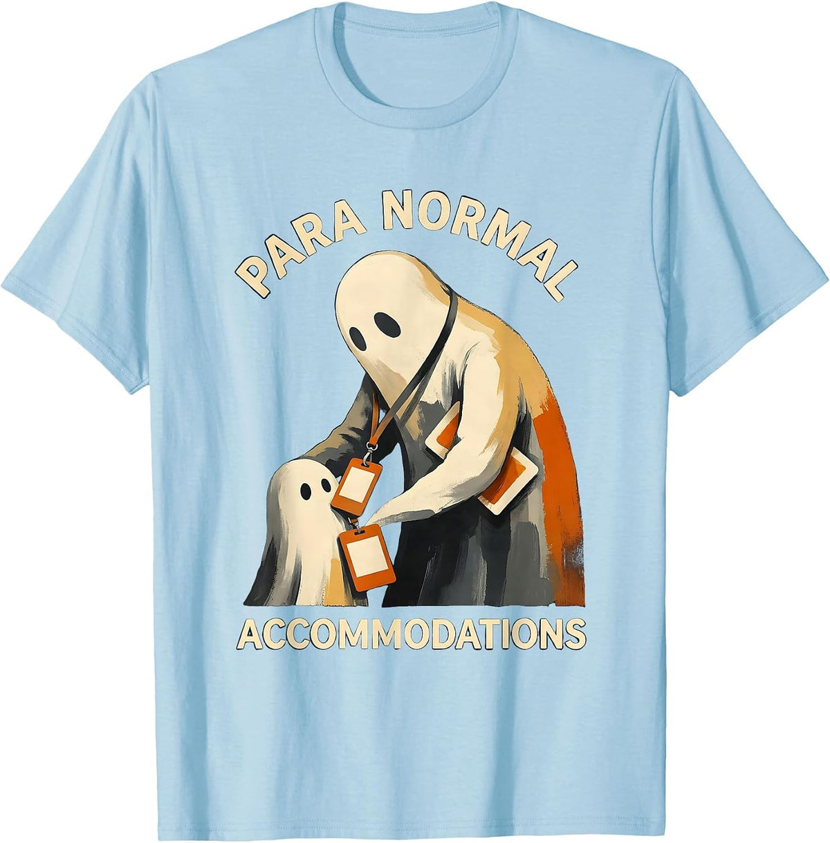 Men's Para Normal Accommodations Sped Teacher Ghost Halloween T-Shirt - Baby Blue