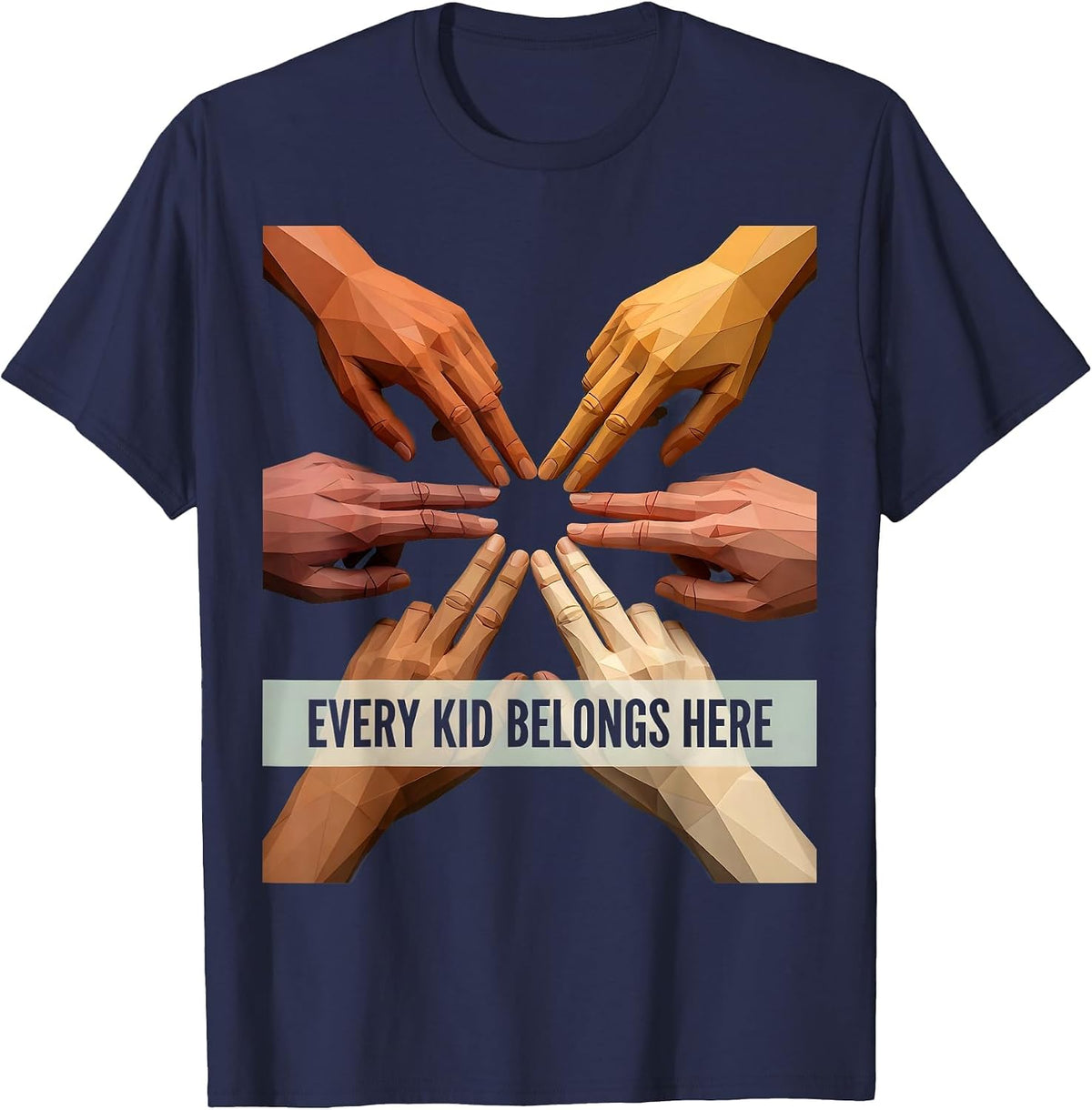 Men's Every Kid Belongs Here Special Education Design T-Shirt - Navy Blue