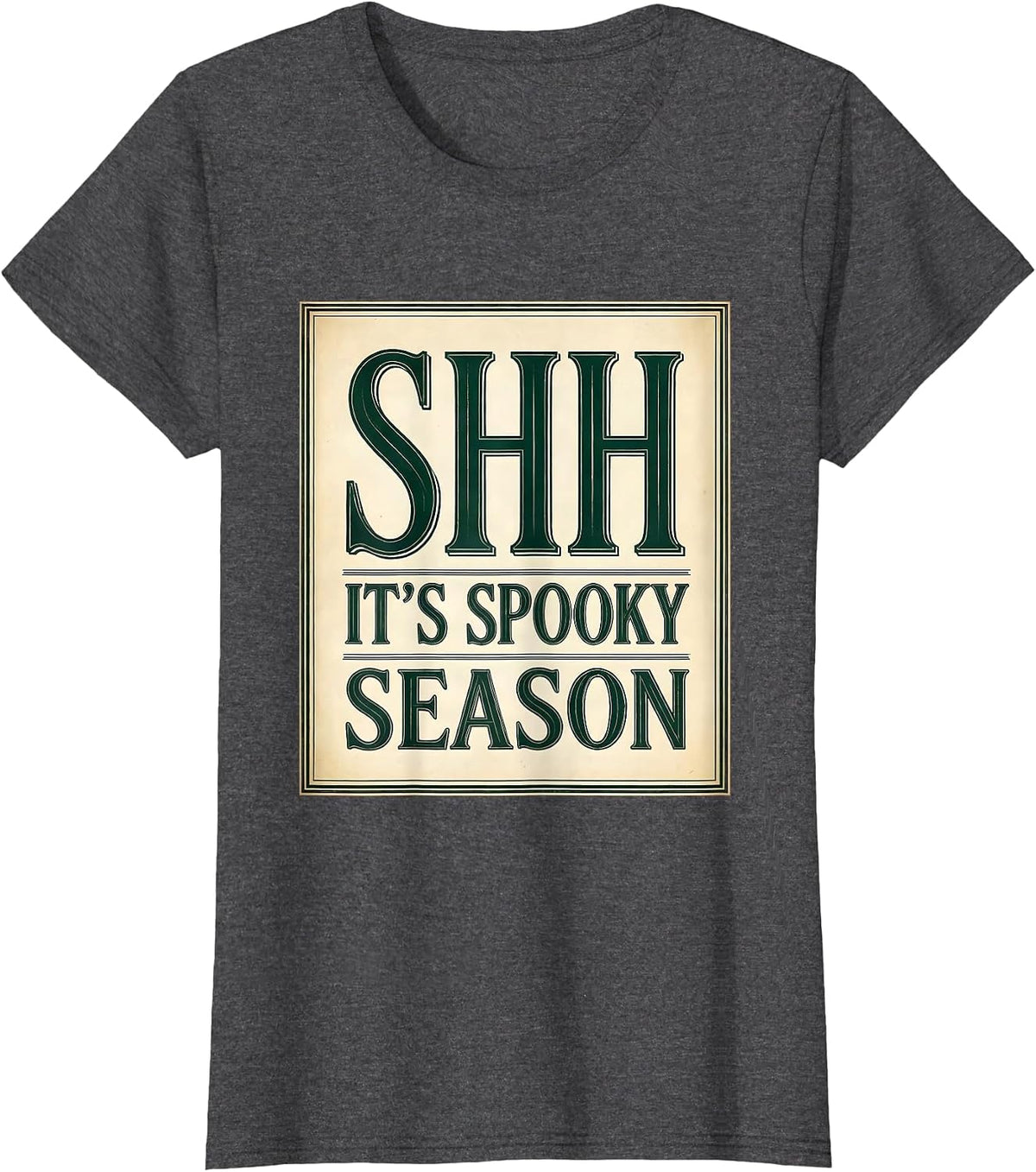 Women's Boo Crew Librarian Shh It's Spooky Season T-Shirt - Dark Heather Grey