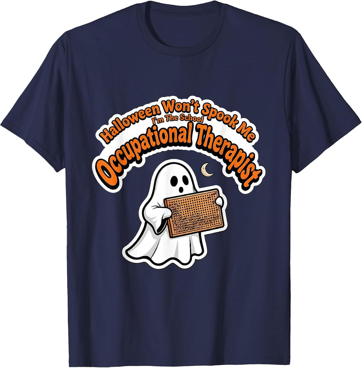 Men's Halloween Won't Spook Me School Occupational Therapist T-Shirt - Navy Blue