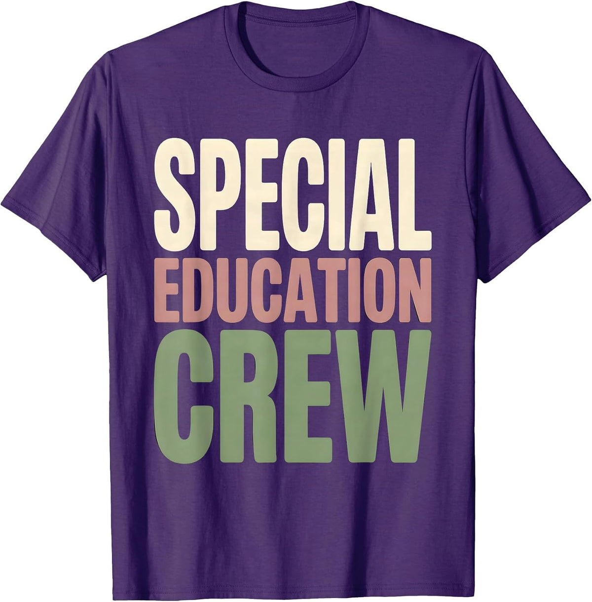 Men's Special Education Crew Funny SPED Teacher Team Pride T-Shirt - Purple