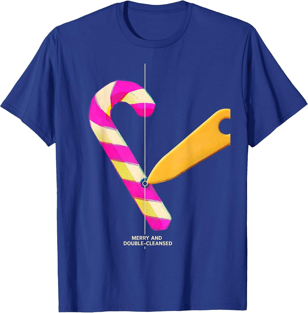 Men's Merry And Double-Cleansed Risograph Esthetician Dermatology T-Shirt - Royal Blue
