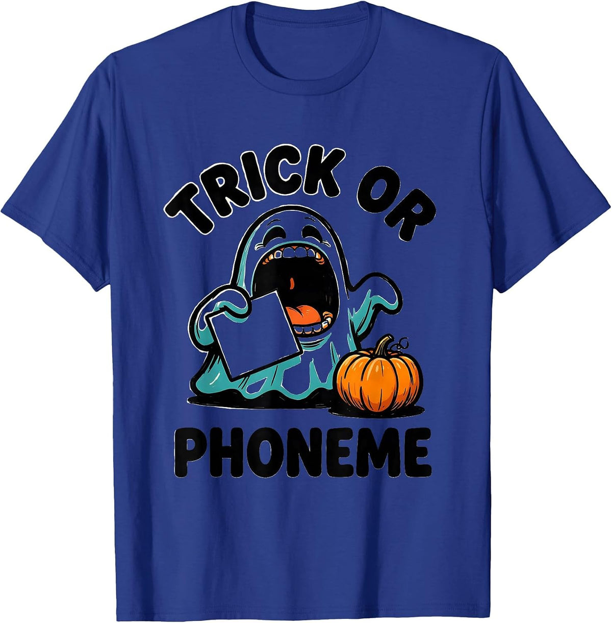 Trick Or Phoneme Funny Speech Therapy SLP Teacher Halloween T-Shirt - Royal Blue