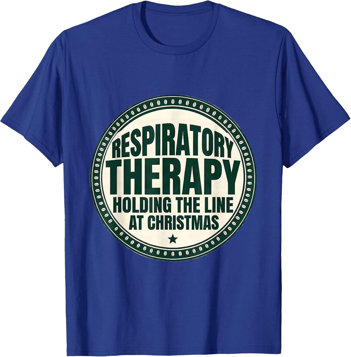 Men's Respiratory Therapy, Holding The Line At Christmas Funny T-Shirt - Royal Blue