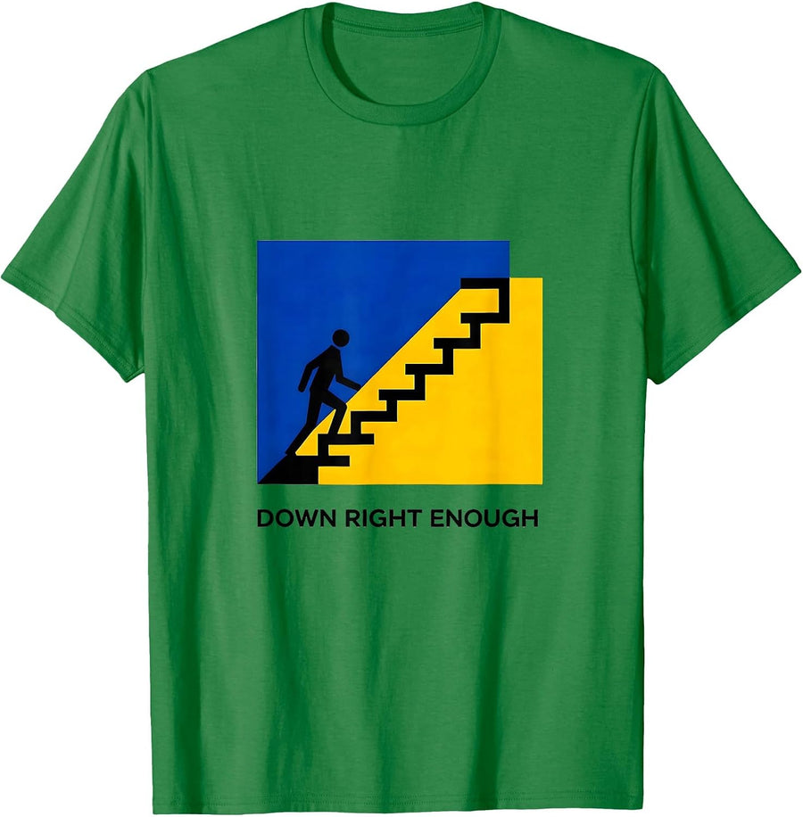 Men's Down Right Enough Geometric Down Syndrome Awareness Support T-Shirt - Kelly Green