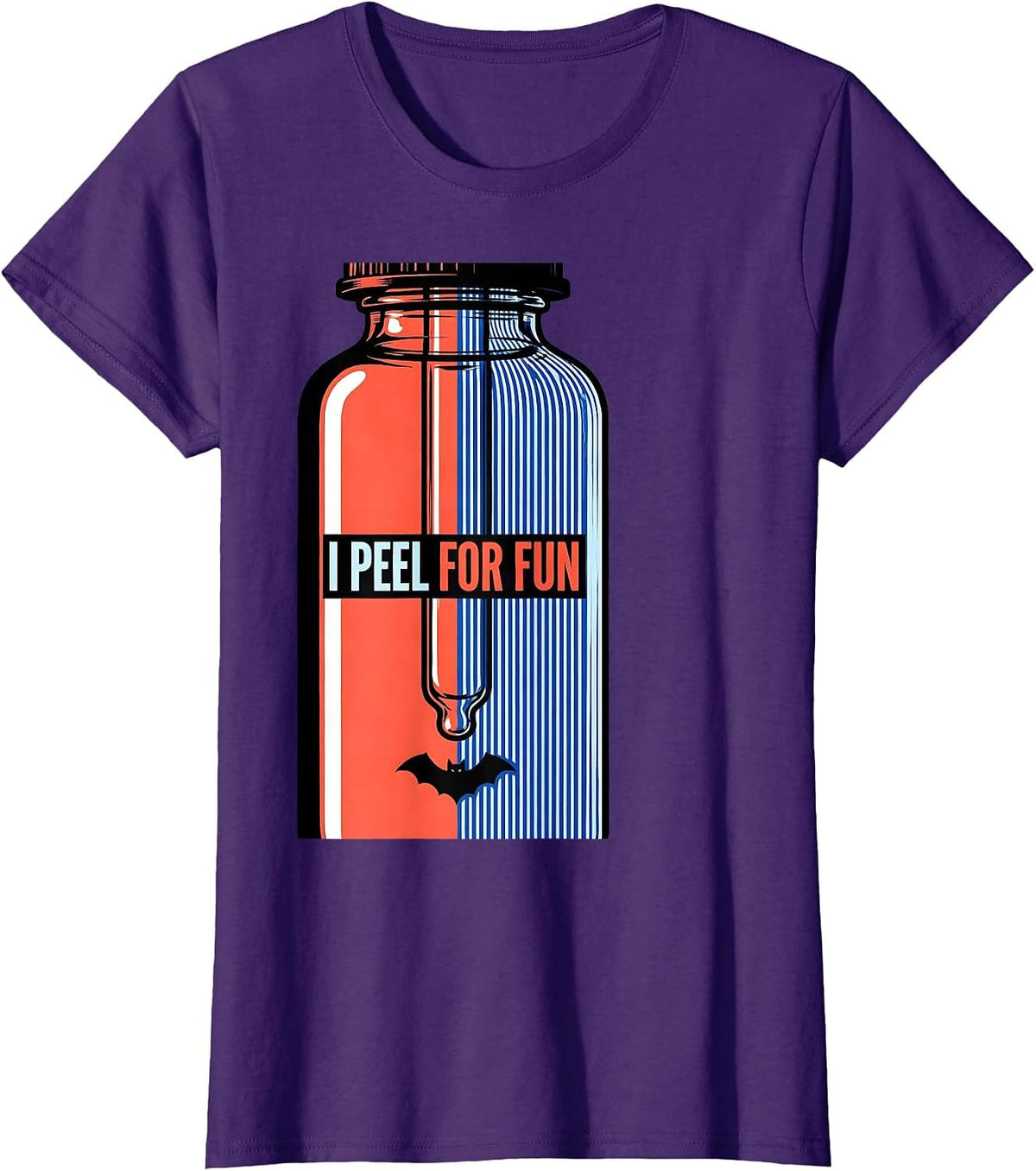 Women's I Peel For Fun Split Glam Dermatology Halloween Humor T-Shirt - Purple