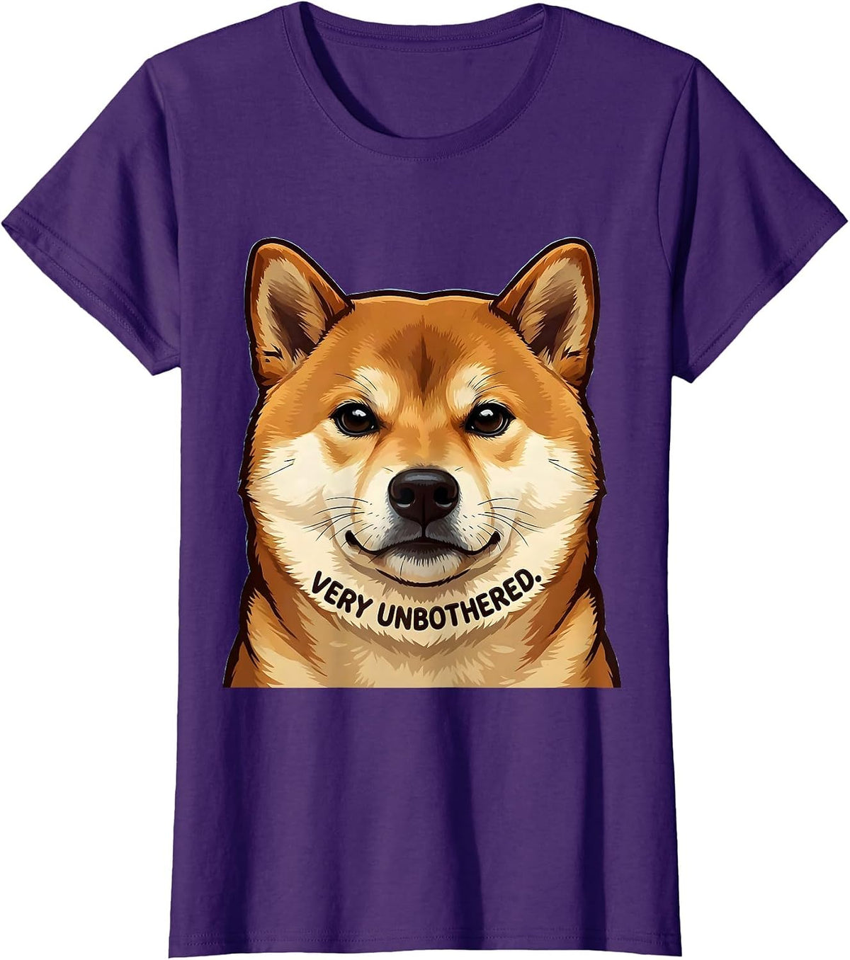 Women's Very Unbothered Kawaii Shiba Inu Dog Lover Meme Humor T-Shirt - Purple