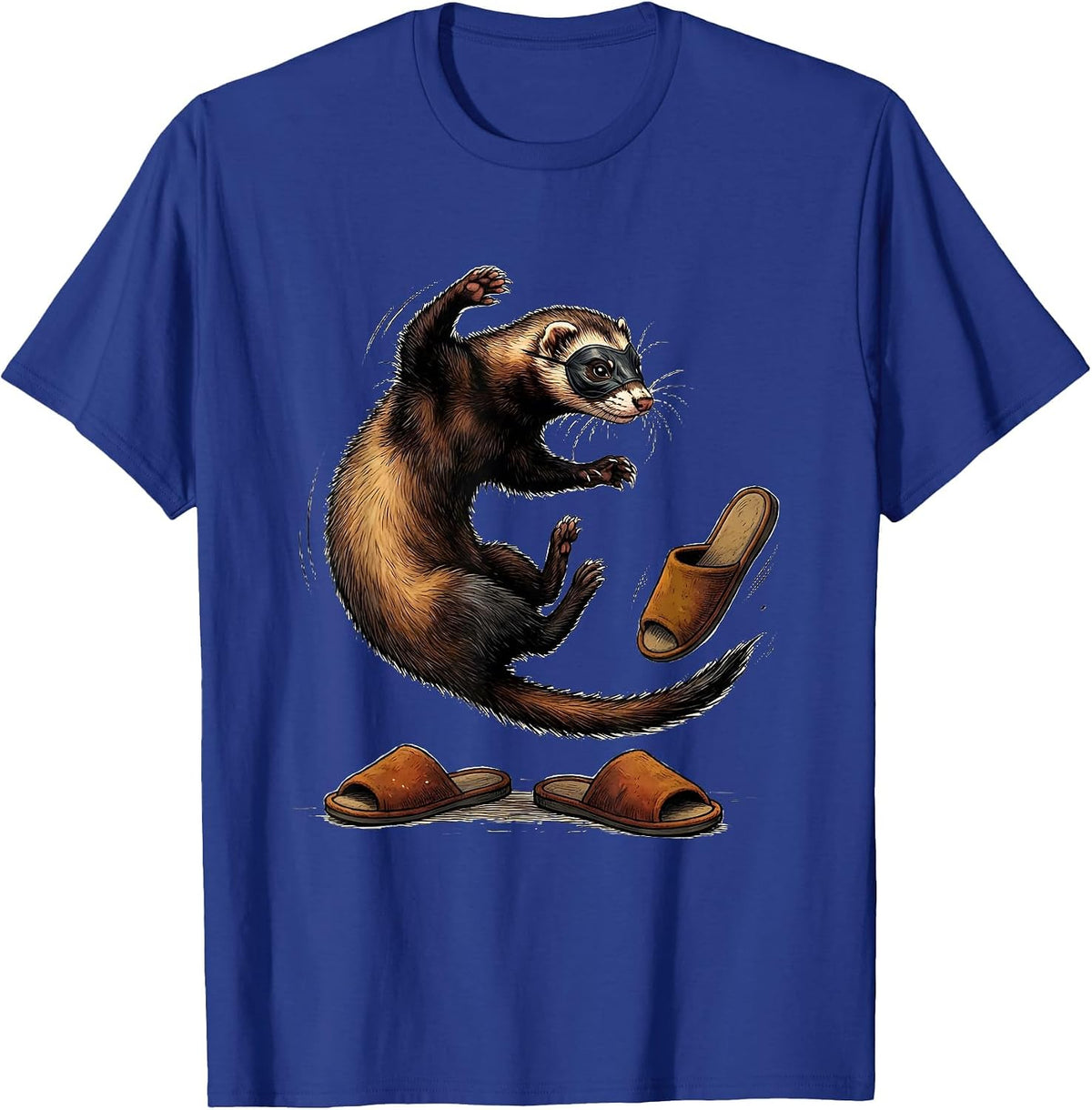 Masked Ferret War Dance Funny Ferret Lover Gift T-Shirt - Royal Blue