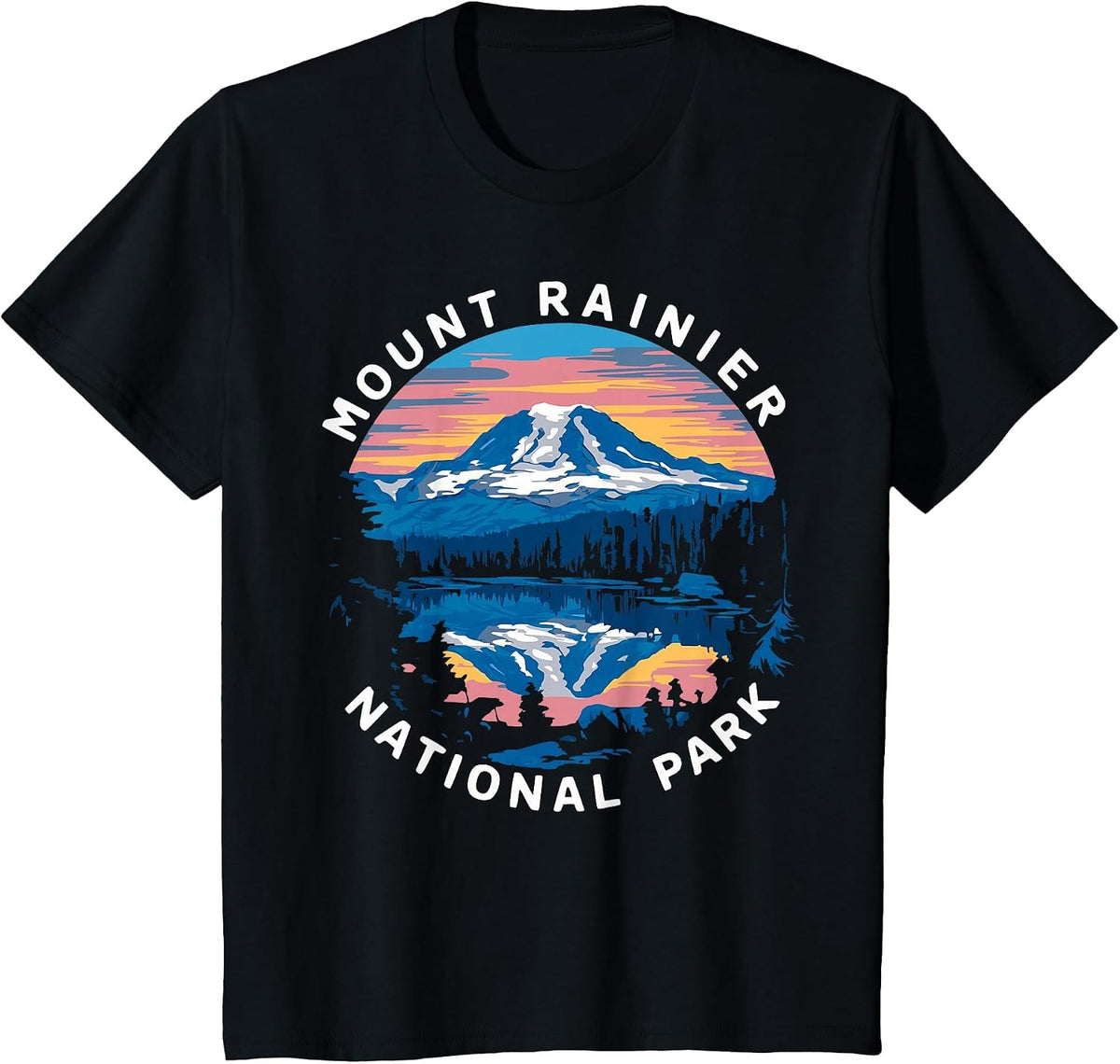 Mount Rainier Hiking Road Trip Seattle T-Shirt - Black
