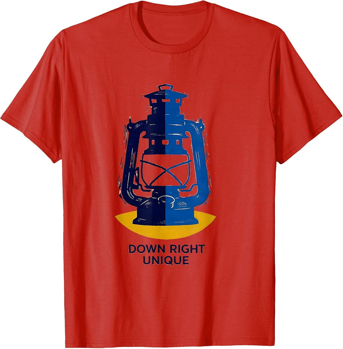 Men's Down Right Unique Linocut Down Syndrome Awareness Family T-Shirt - Red