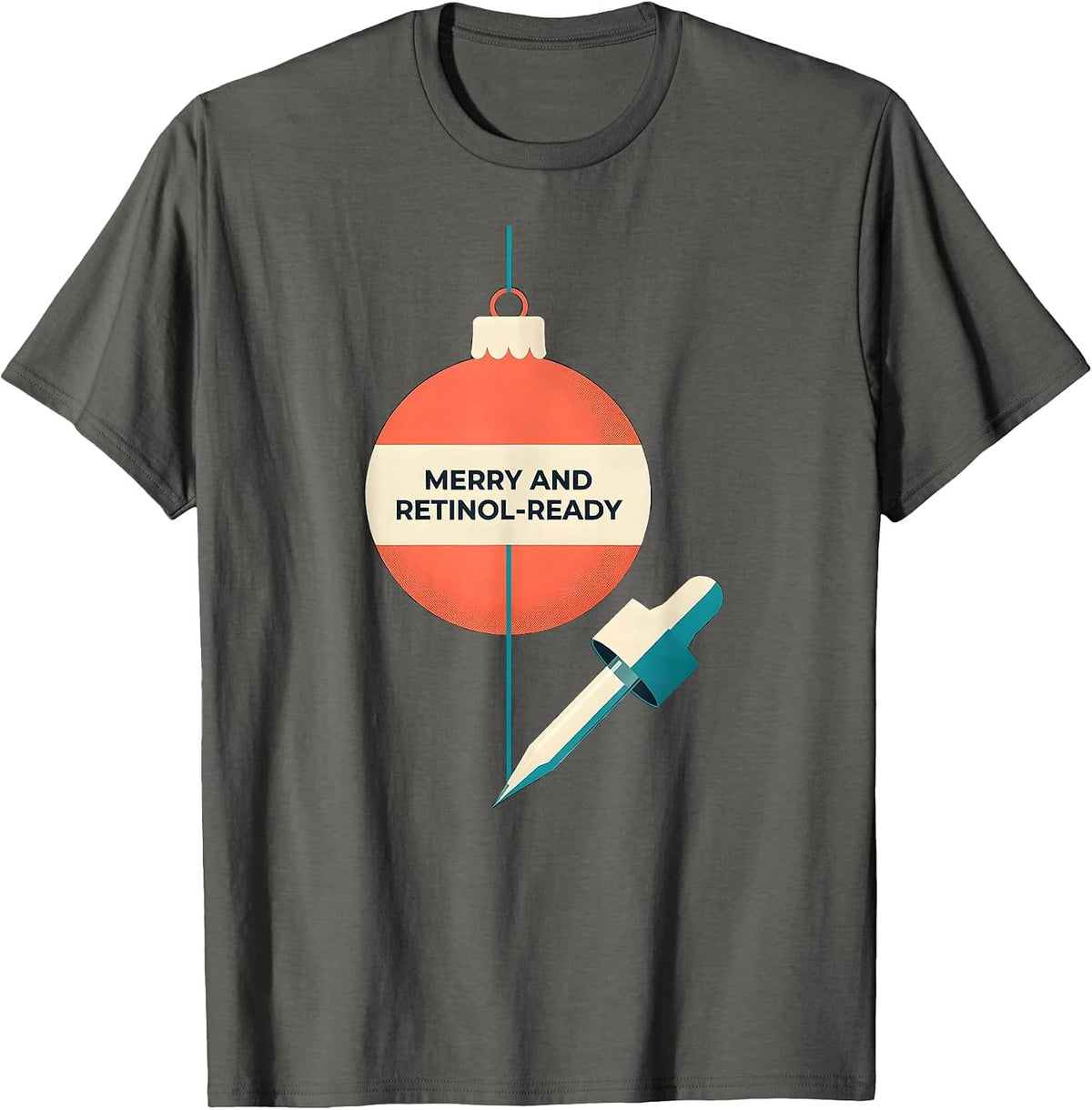 Men's Merry And Retinol-Ready Midcentury Modern Esthetician T-Shirt - Asphalt Grey