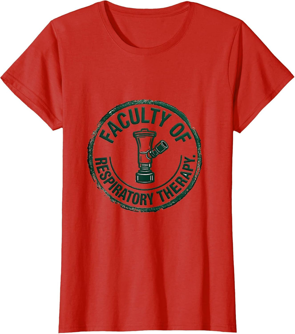 Faculty of Respiratory Therapy Rubber Stamp Respiratory T-Shirt - Red