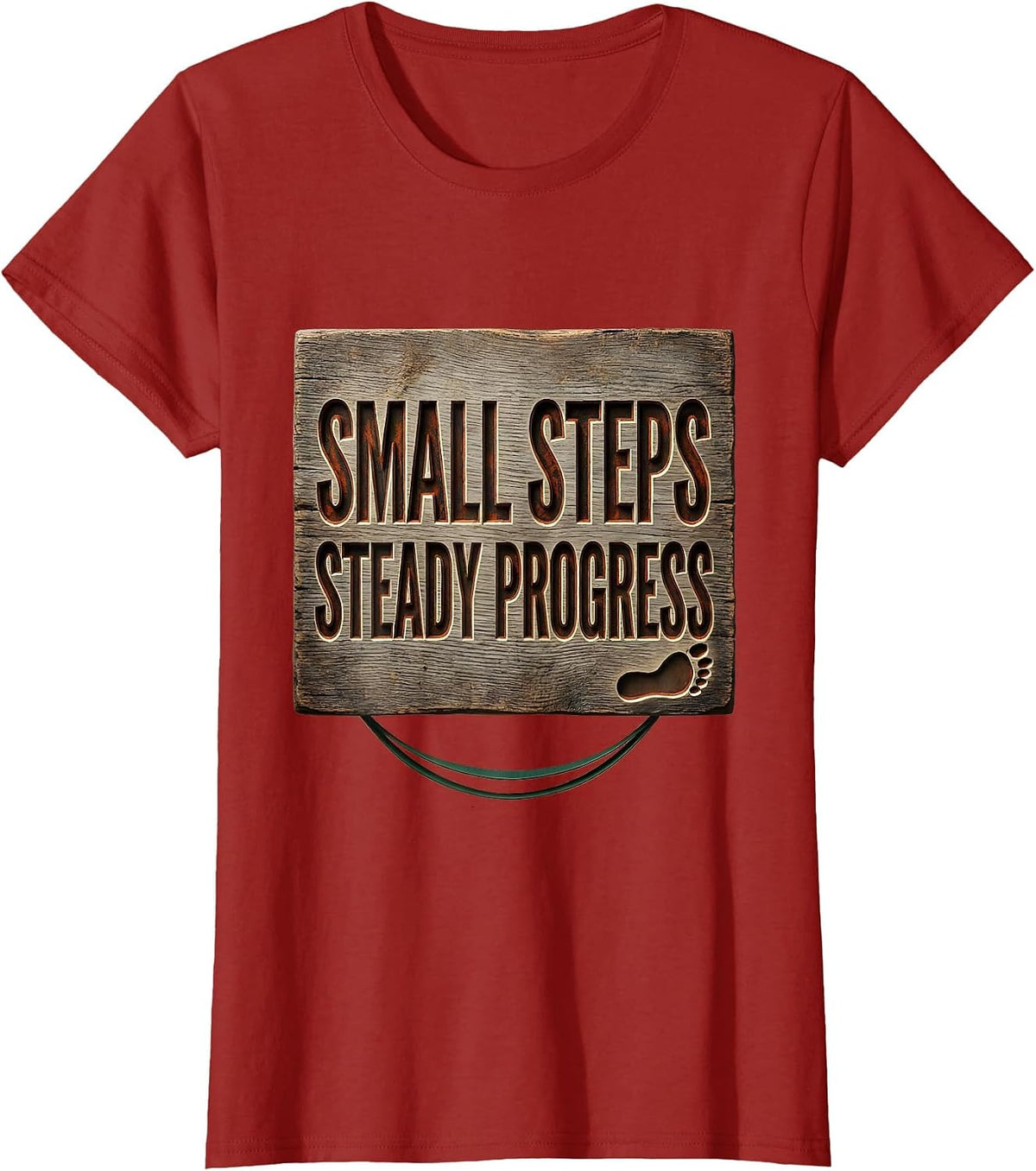 Women's Small Steps, Steady Progress Vintage Occupational Therapy OT T-Shirt - Cranberry Red