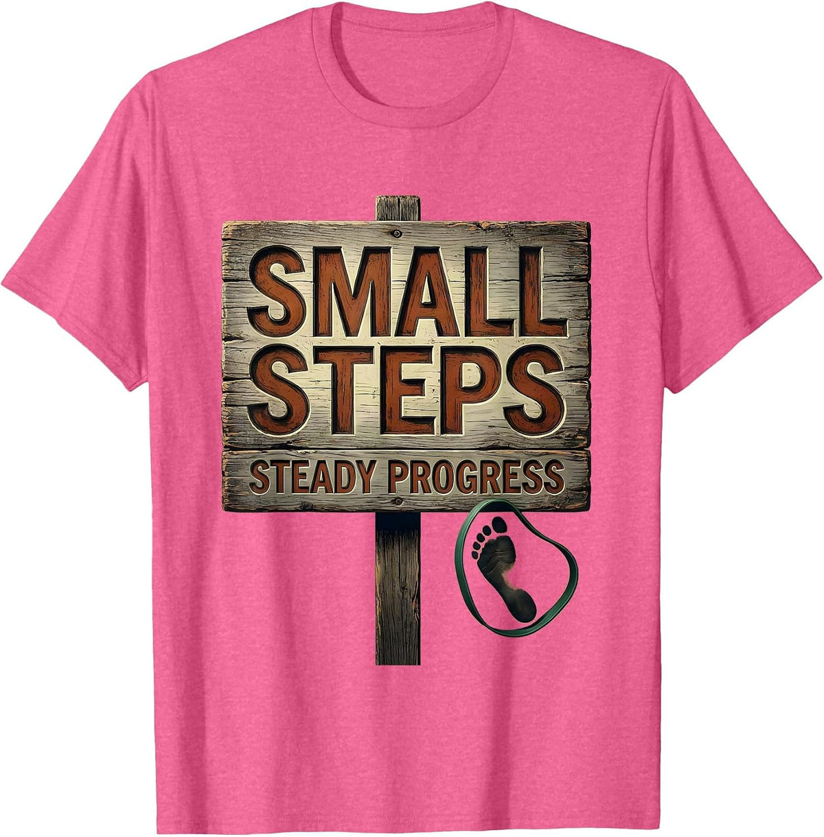Small Steps, Steady Progress Vintage Occupational Therapy OT T-Shirt - Pink Heather