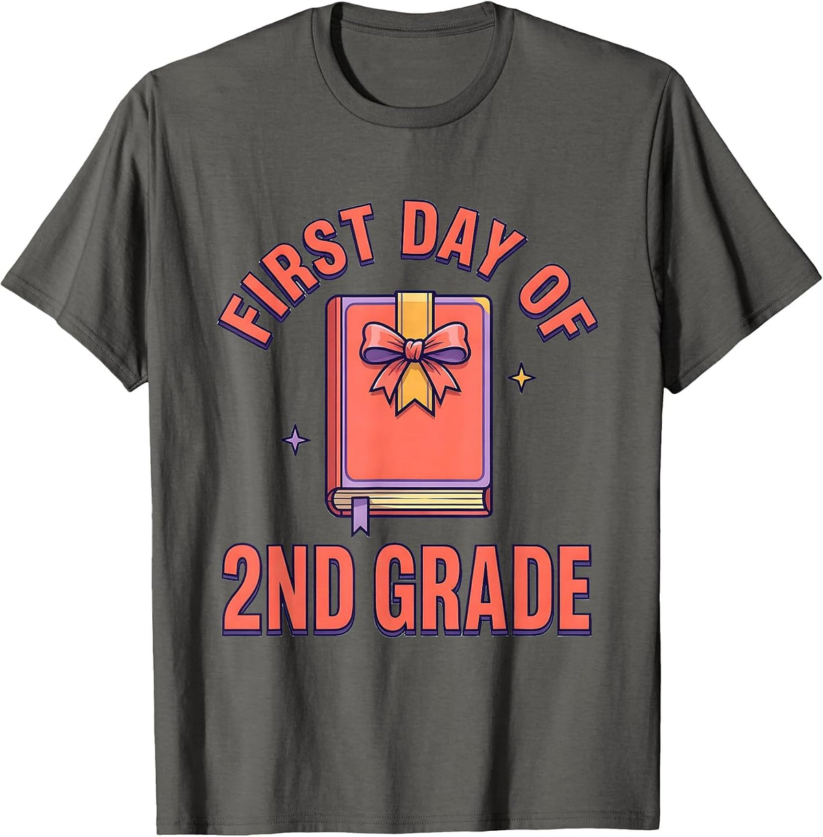 Men's First Day Of 2nd Grade Coquette Back To School Girls Kids T-Shirt - Asphalt Grey