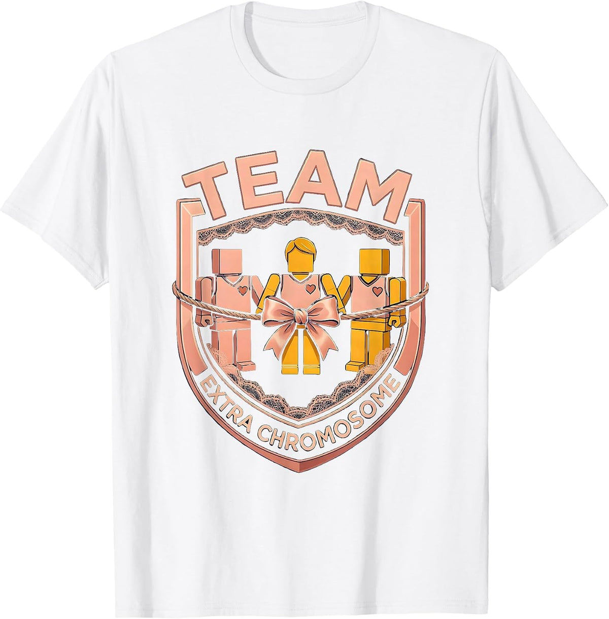 Men's Team Extra Chromosome Uplifting Down Syndrome Awareness T-Shirt - White