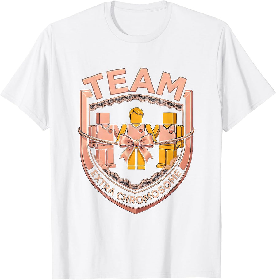Men's Team Extra Chromosome Uplifting Down Syndrome Awareness T-Shirt - White