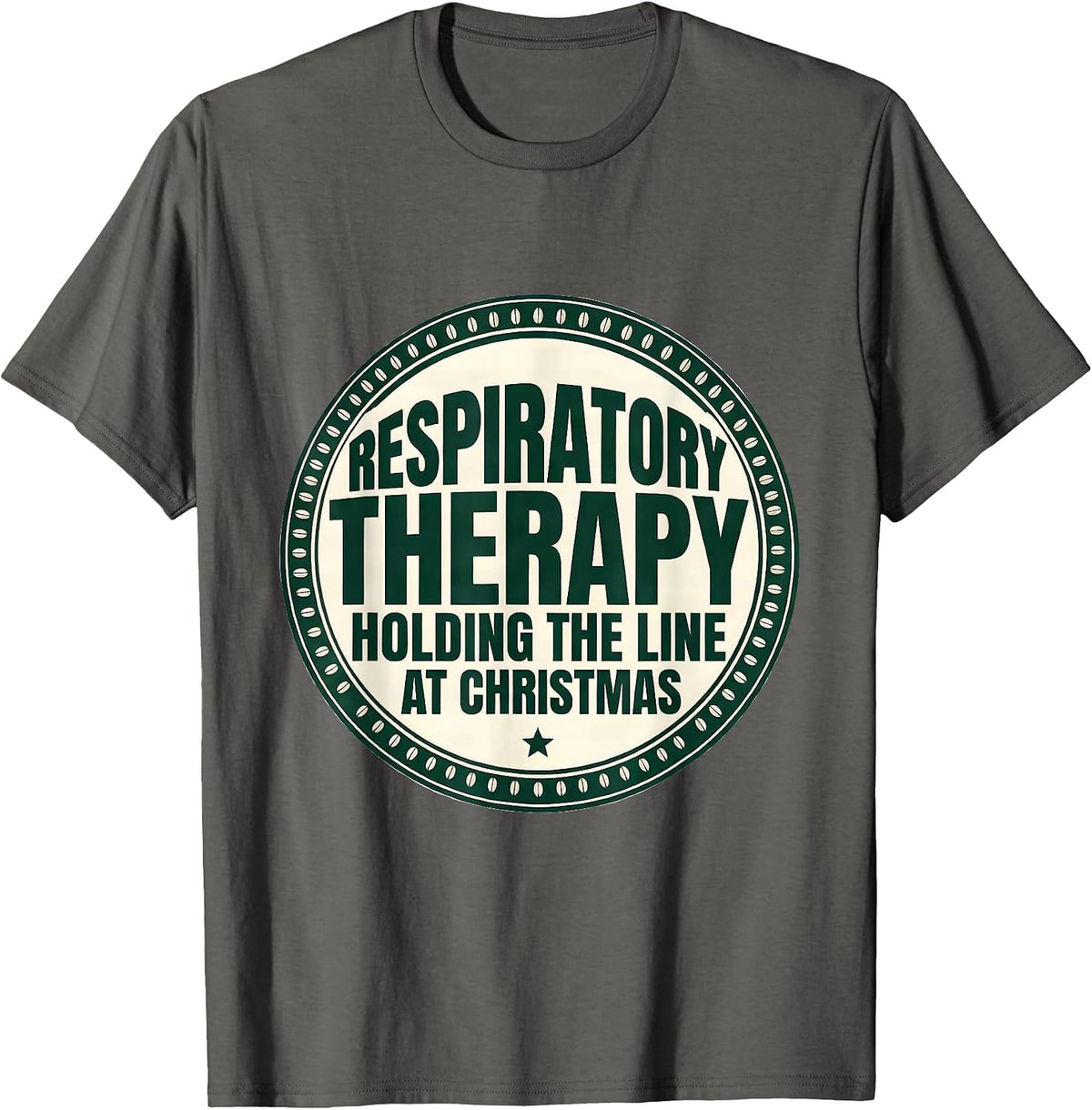 Men's Respiratory Therapy, Holding The Line At Christmas Funny T-Shirt - Asphalt Grey