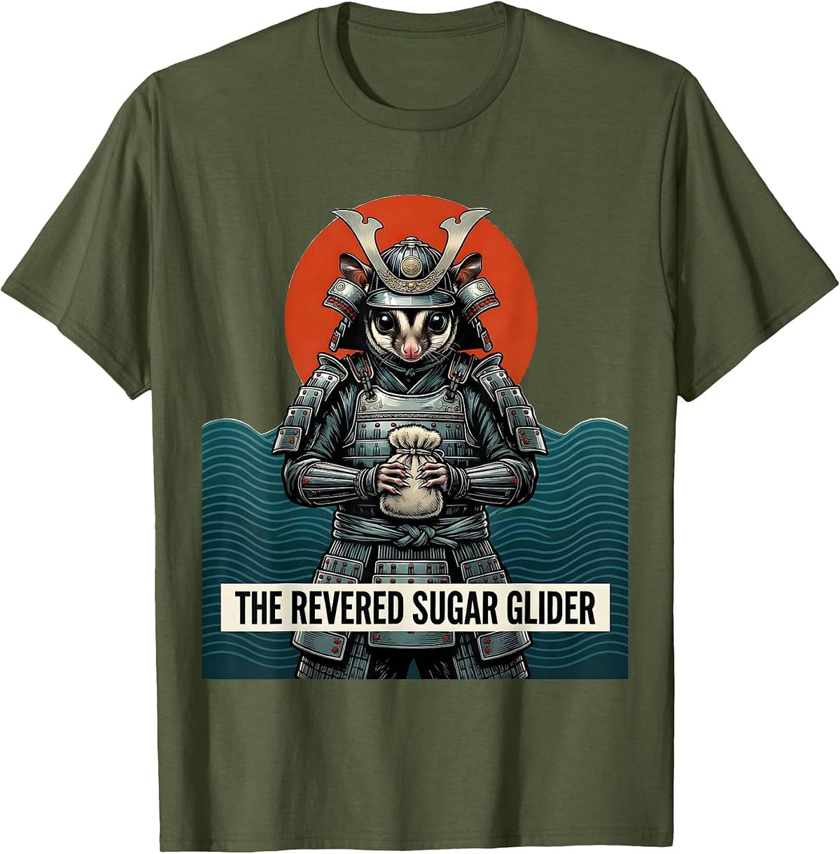 The Revered Sugar Glider Funny Anime Japanese Pop Culture T-Shirt - Olive Green