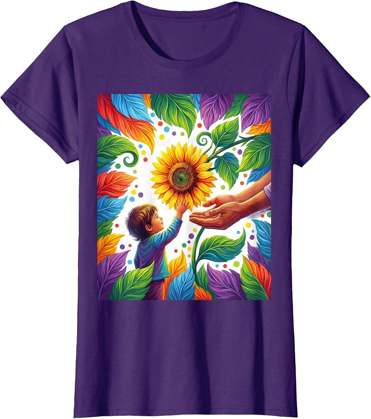 Women's Prek Teacher Flower Gift Cute Illustration T-Shirt - Purple