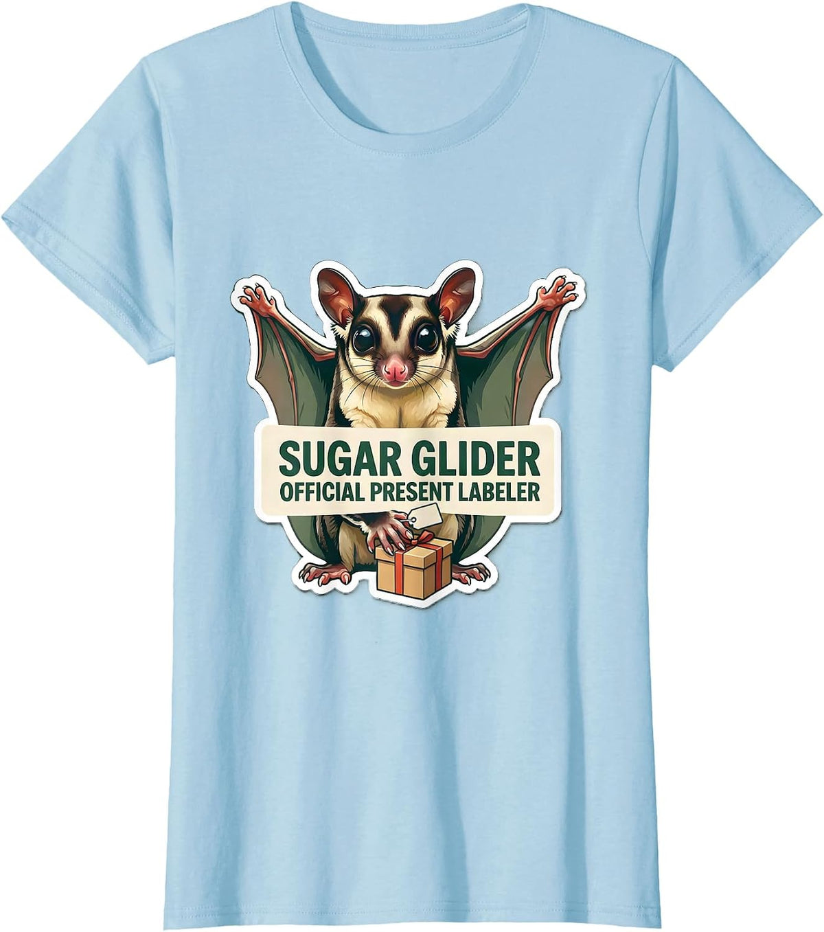 Sugar Glider: Official Present Labeler Funny Christmas T-Shirt - Baby Blue