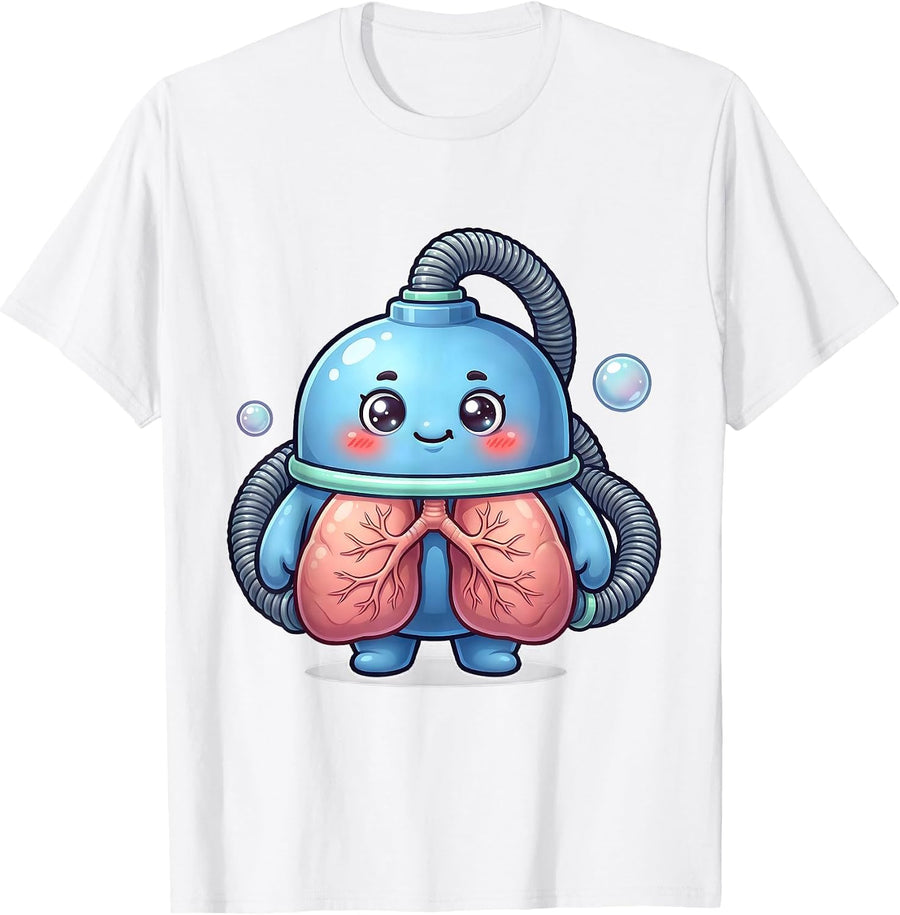 Men's Kawaii Scuba Tank Mascot Respiratory Therapist Occupational T-Shirt - White