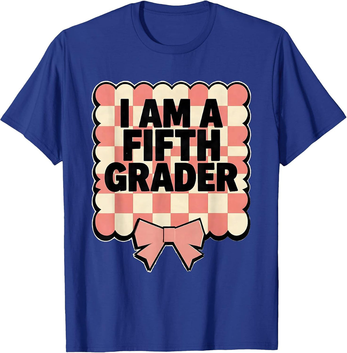 Men's I Am A Fifth Grader Coquette Bow Back to School Fifth Grade T-Shirt - Royal Blue