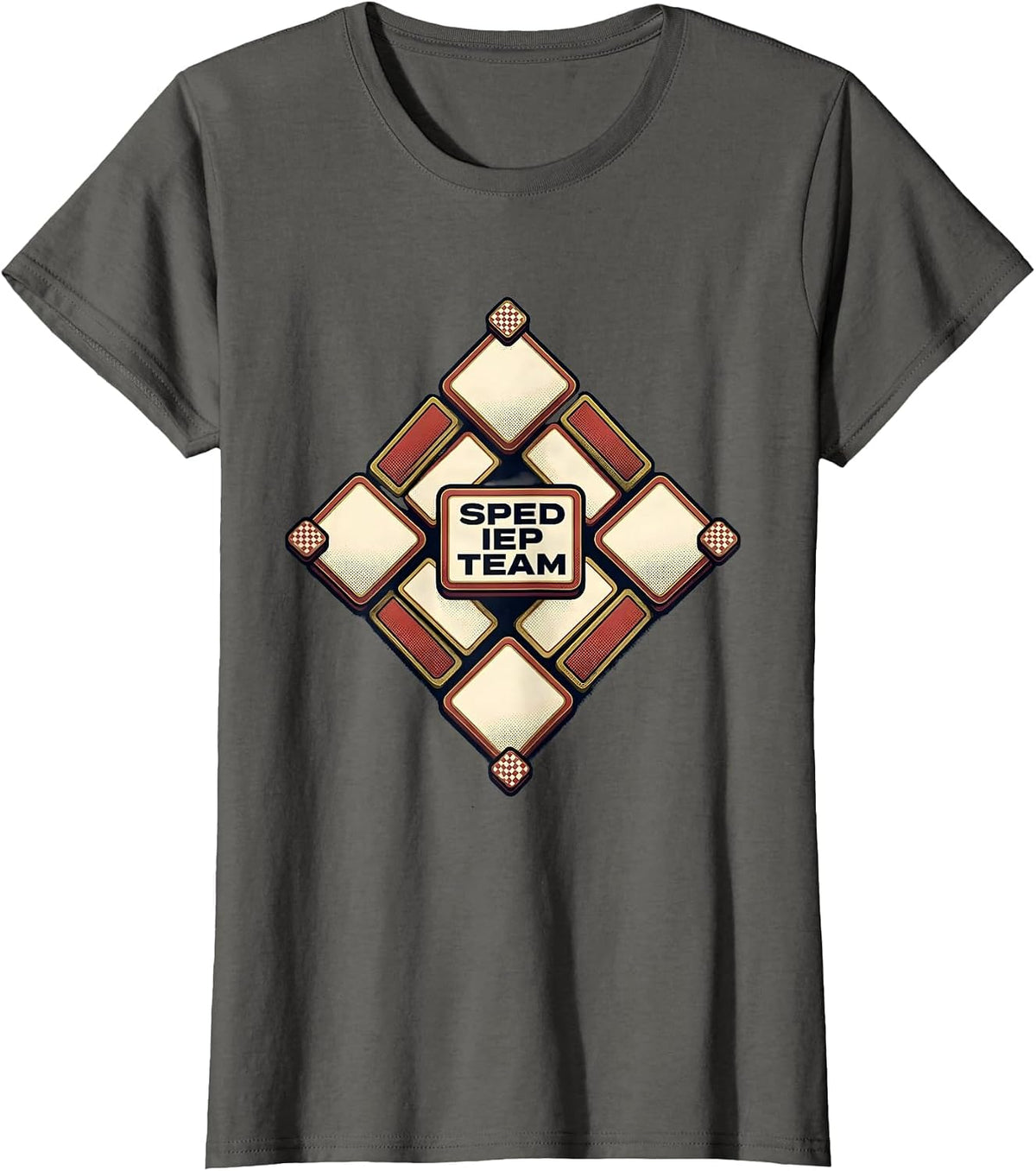 Women's SPED IEP Team Emblem Special Education Teacher Appreciation T-Shirt - Asphalt Grey
