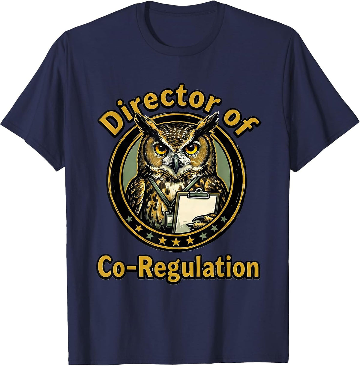 Men's Director of Co-Regulation Funny Mental Health Counselor T-Shirt - Navy Blue