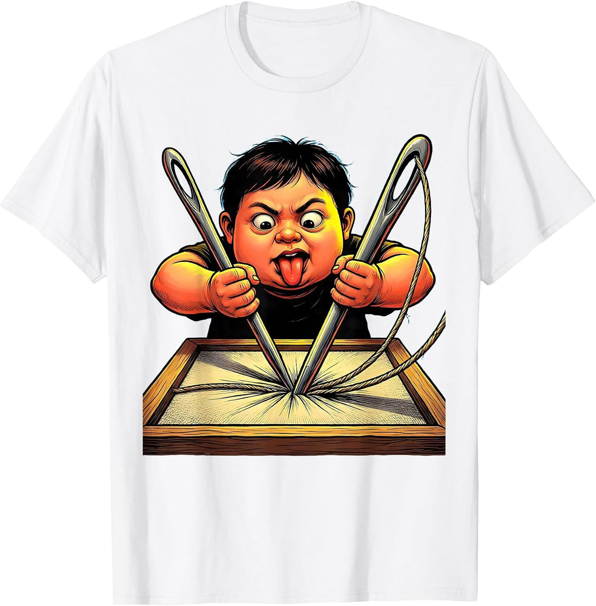 Men's Occupational Therapy Child Threading Needle Art T-Shirt - White