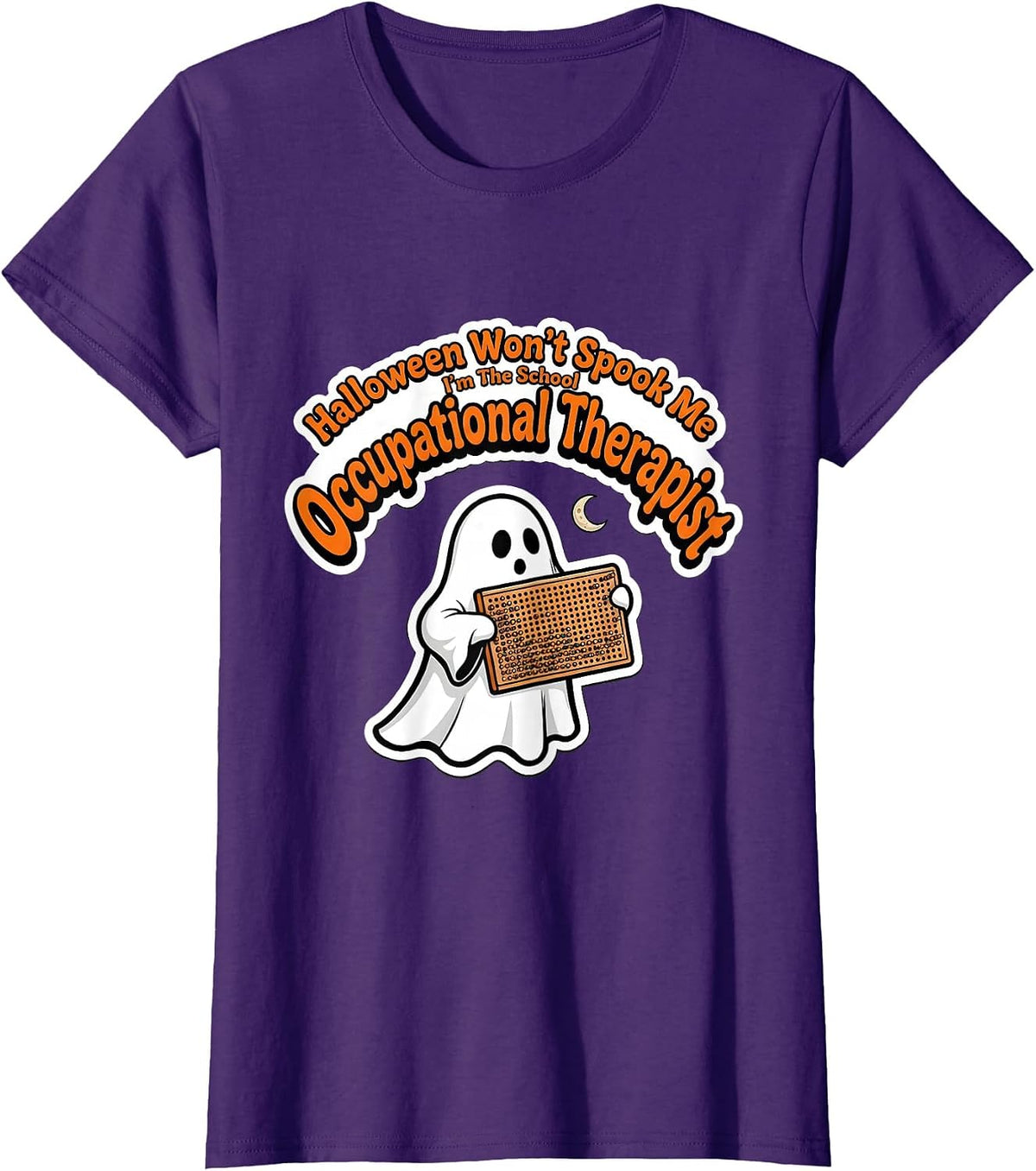 Women's Halloween Won't Spook Me School Occupational Therapist T-Shirt - Purple